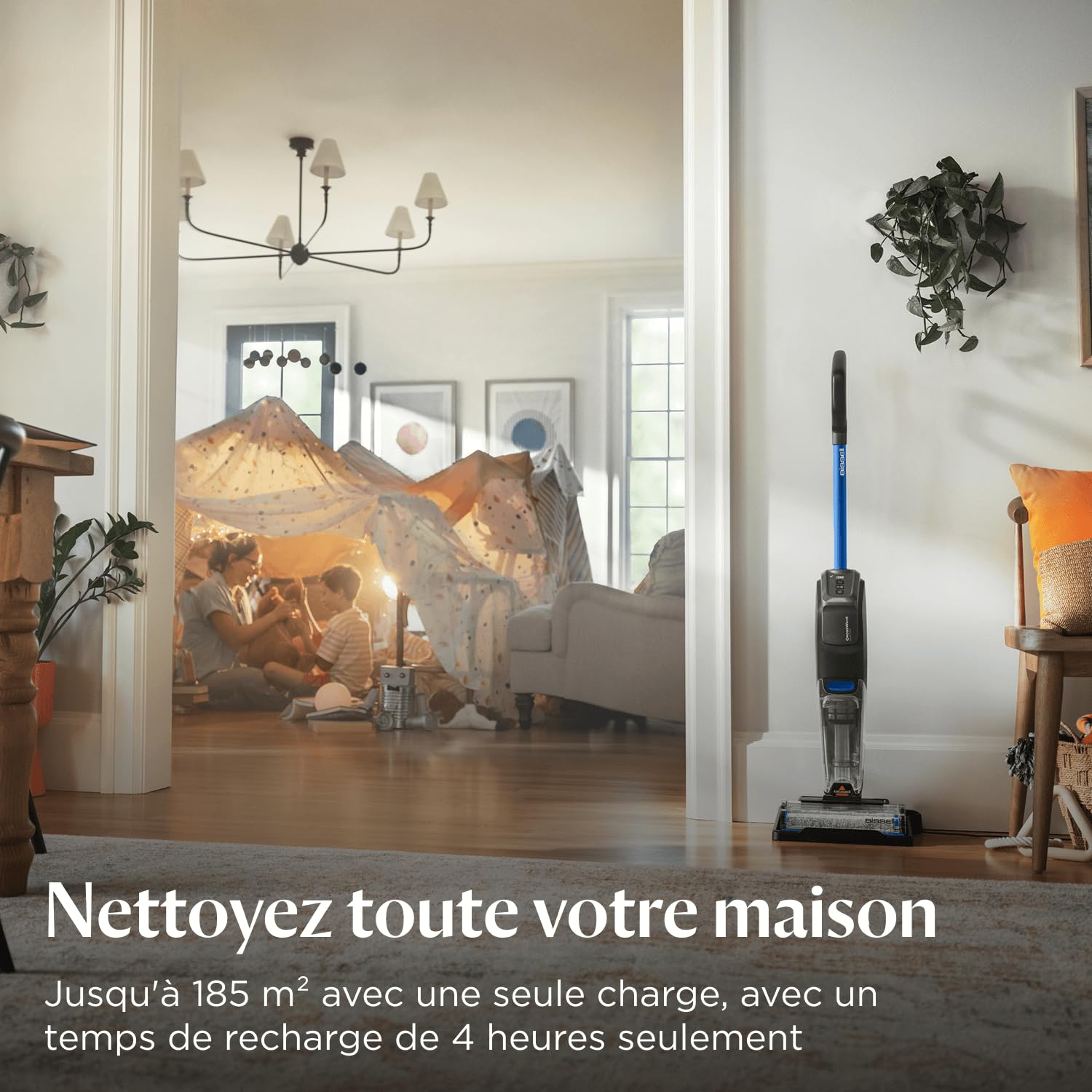 BISSELL CrossWave OmniFind, Aspirateur Balai Laveur Sans Fil, Aspire & Lave en Même Temps, LED FurFinder pour Détection Facile de Saletés & Poils d'Animaux, Nettoyeur a Eau Multi-surfaces 185m², 4006N
