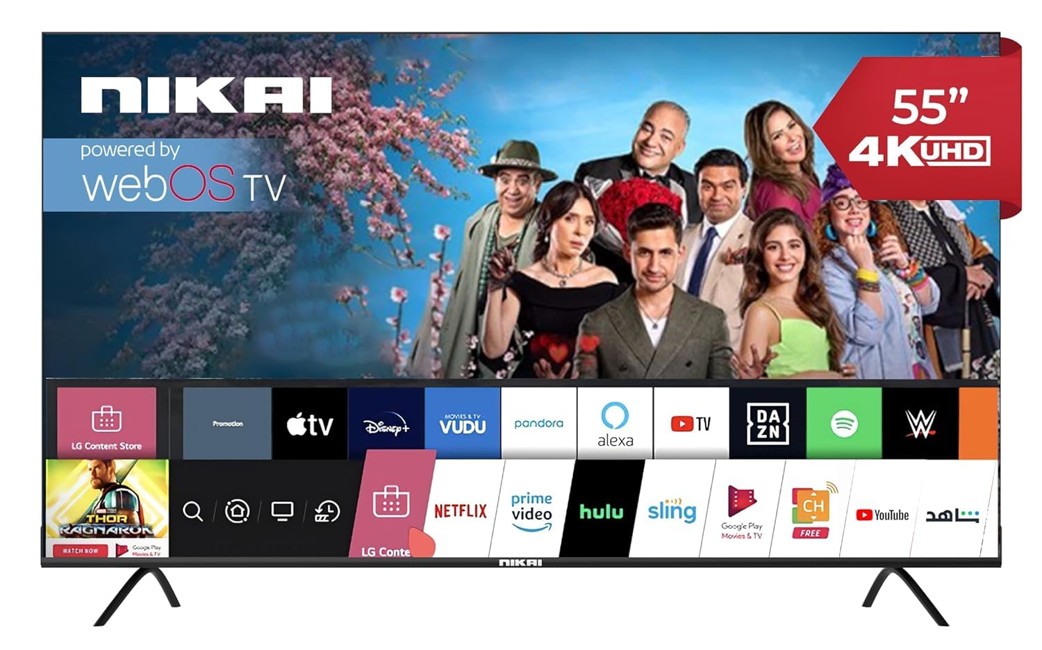 Nikai 55 Inch UHD LED WebOS Smart Tv Platinum Series, Magic Remote, Cinema Screen Design 4K Ultra HDR, Dolby Audio, Smart Voice Control, Apps YouTube, Netflix, Shahid – NIK55MEU4STN