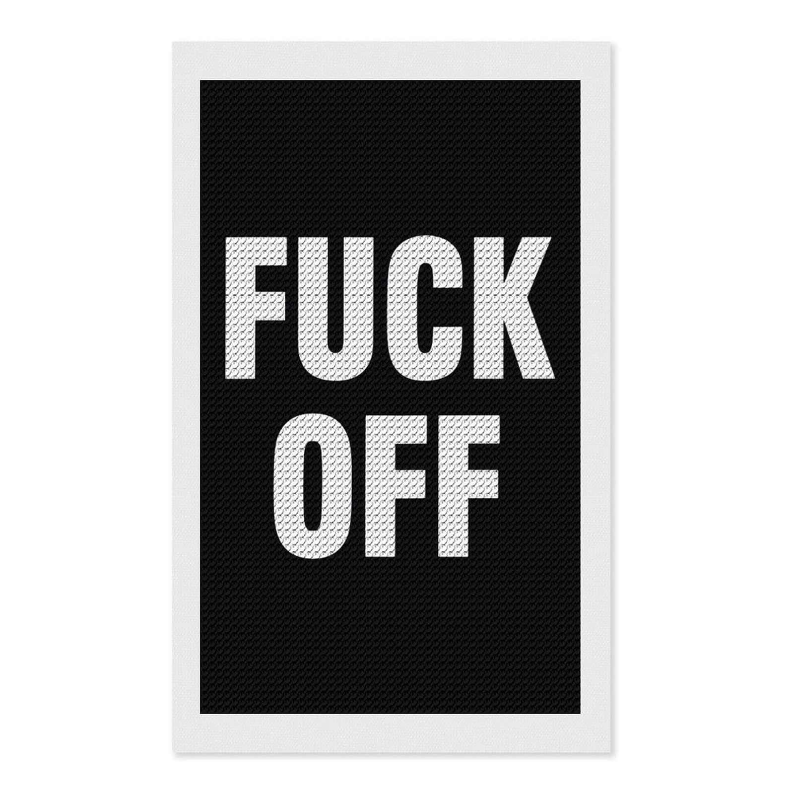 Nclqvjxzkhw Style Fuck-Off Diamond Art Painting For Adult Round Diamonds Pictures Arts Crafts Home Wall Decor 12"X20"