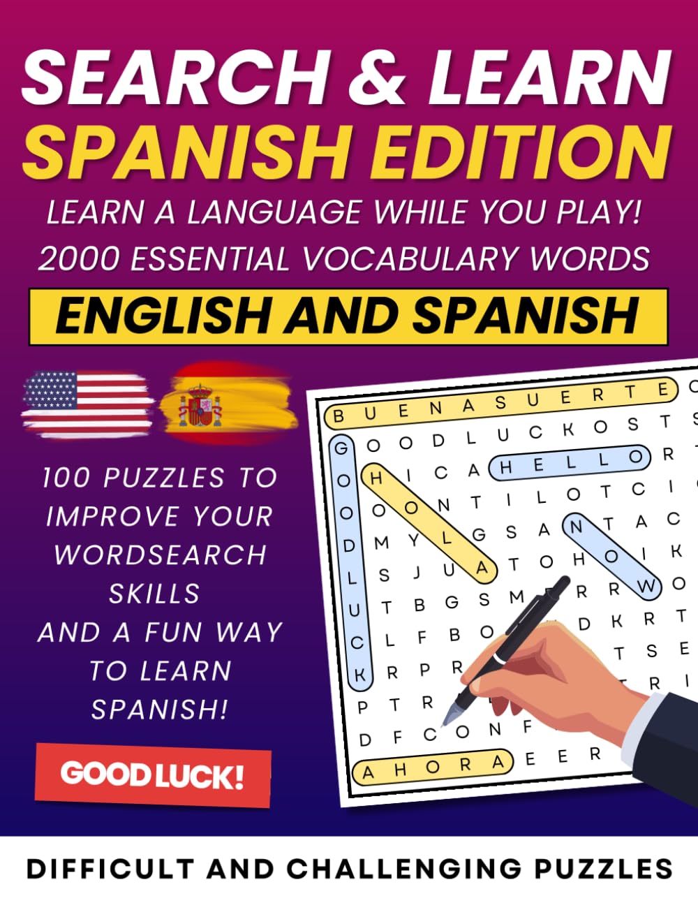 Search and Learn: Spanish Edition: 2000 Essential Vocabulary Words