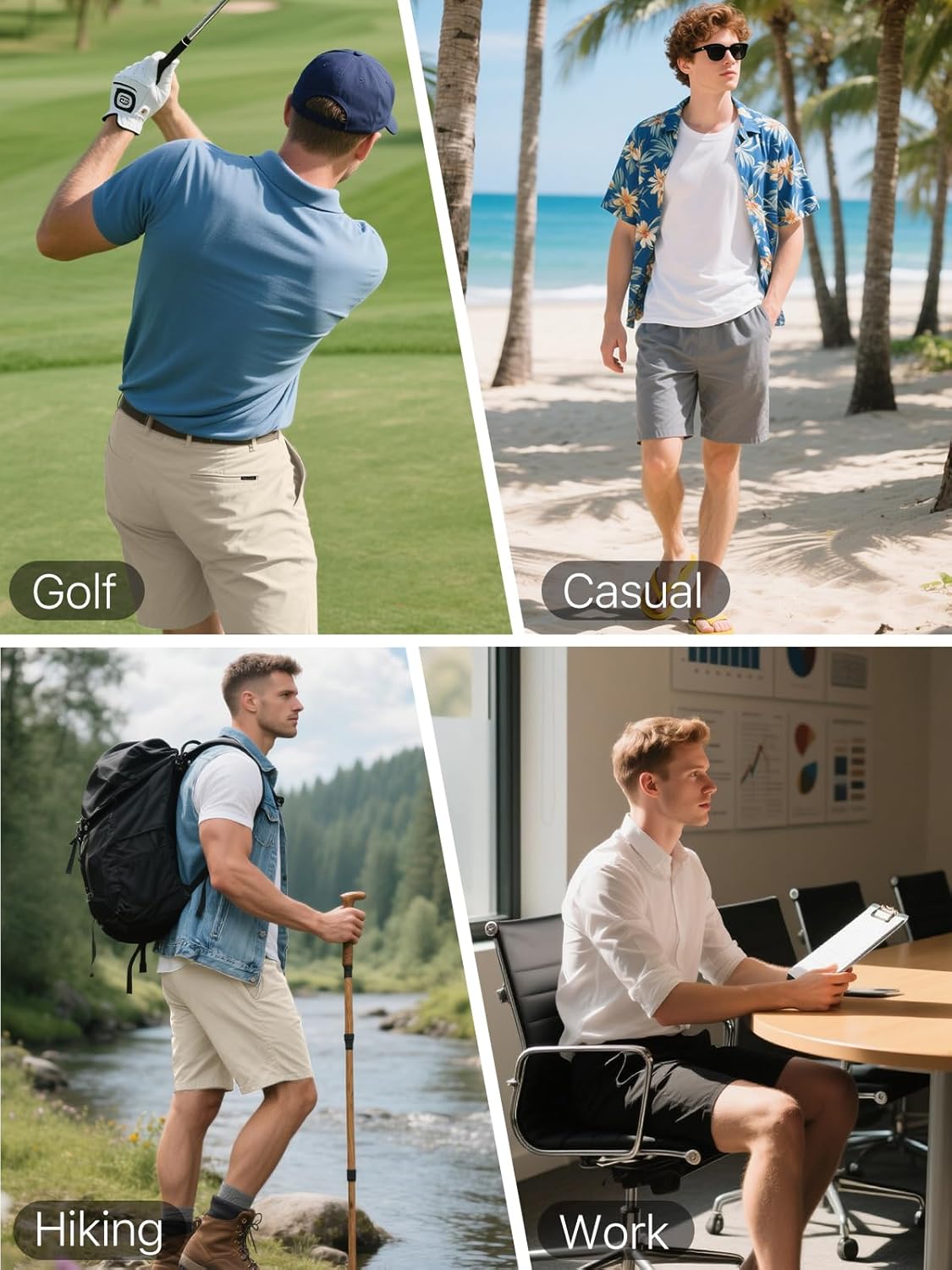 FREE SOLDIER Men's Golf Dress Shorts 7 Inch Quick Dry Lightweight Hiking Casual Work Golf Shorts with 5 Pockets (Grey 36W7L) - Image 6