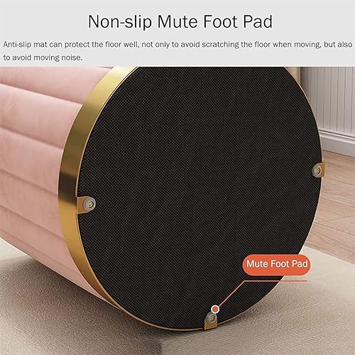 Miniatura 8 de Otomana tapizada redonda de terciopelo | Otomana con almacenamiento para sala de estar y dormitorio | Muebles decorativos para el hogar, verde