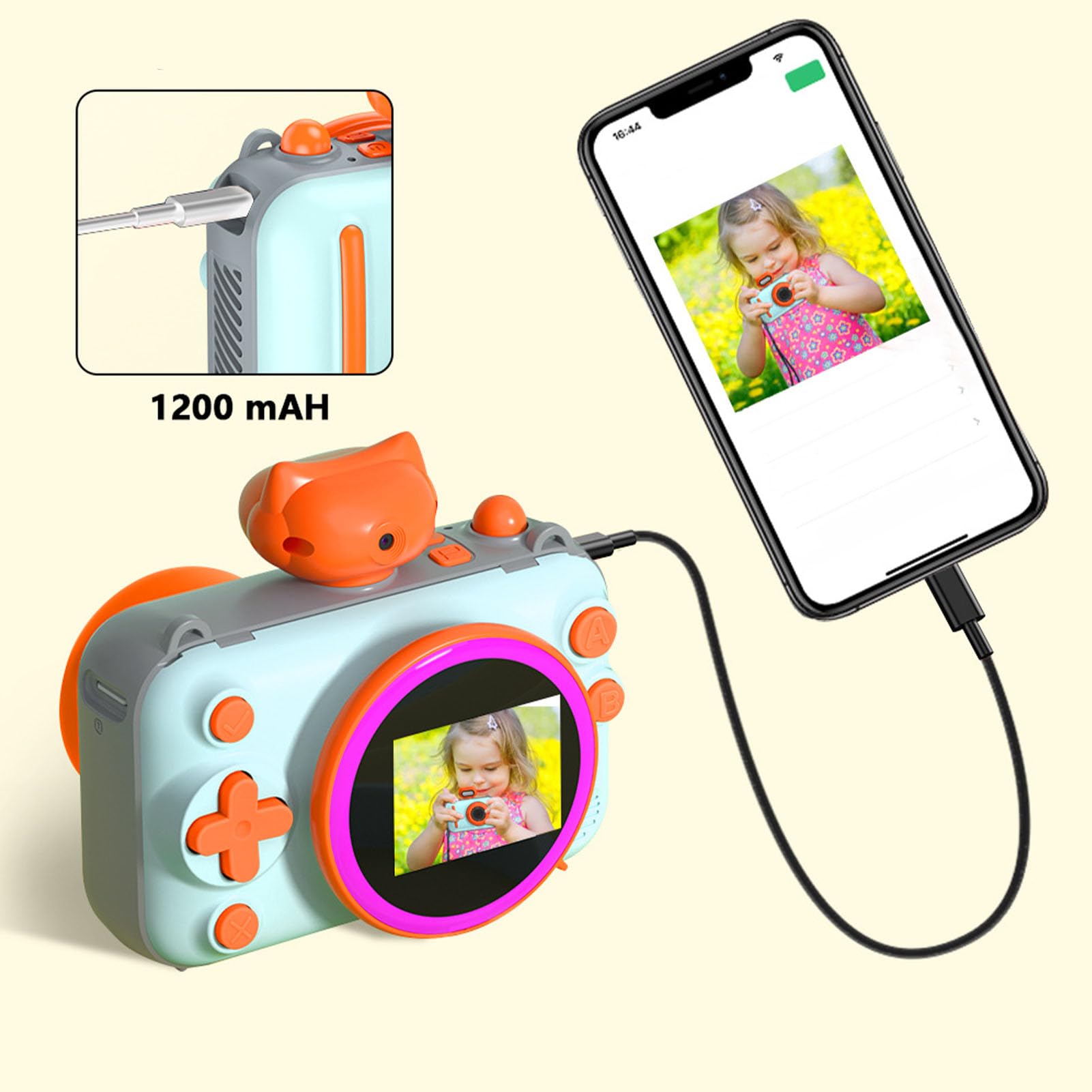 Jiawu 48MP 2,5K UHD Cyfrowy Aparat Wideo Natychmiastowy Drukowana Kamera z 10x Cyfrowy Zoom w Oświetleniu Fotograficznym, dla Dzieci dla Chłopców i Dziewcząt ABS