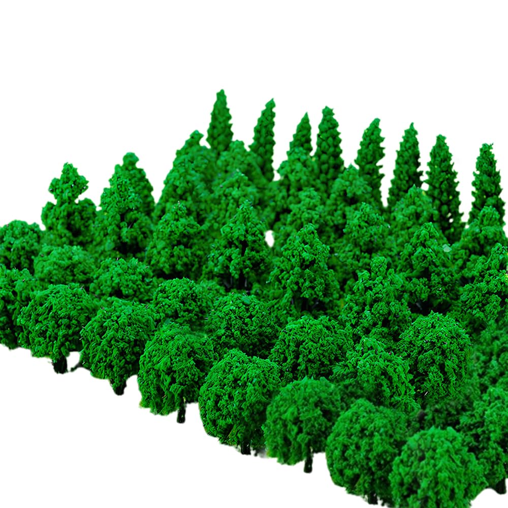 50 Pezzi Alberi Modello Misto, 4-8 cm Albero di Diorama, Modello Albero in Miniatura, Albero Ferroviari Scenario, per Paesaggio DIY (3 Stili)