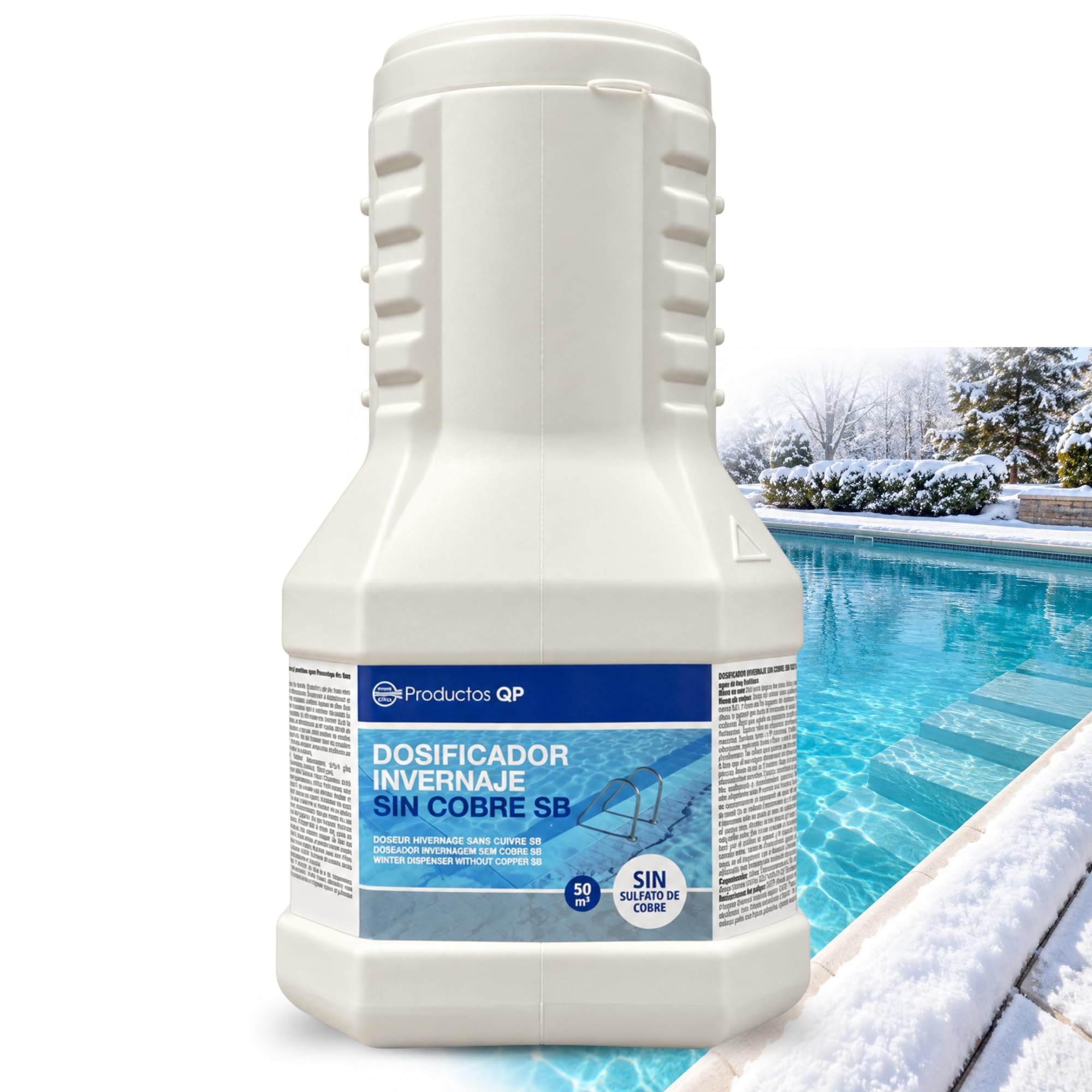 Dosificador auto invernaje SIN cobre, Tratamiento agua piscina 2 Kg 50m3 - imagen 1