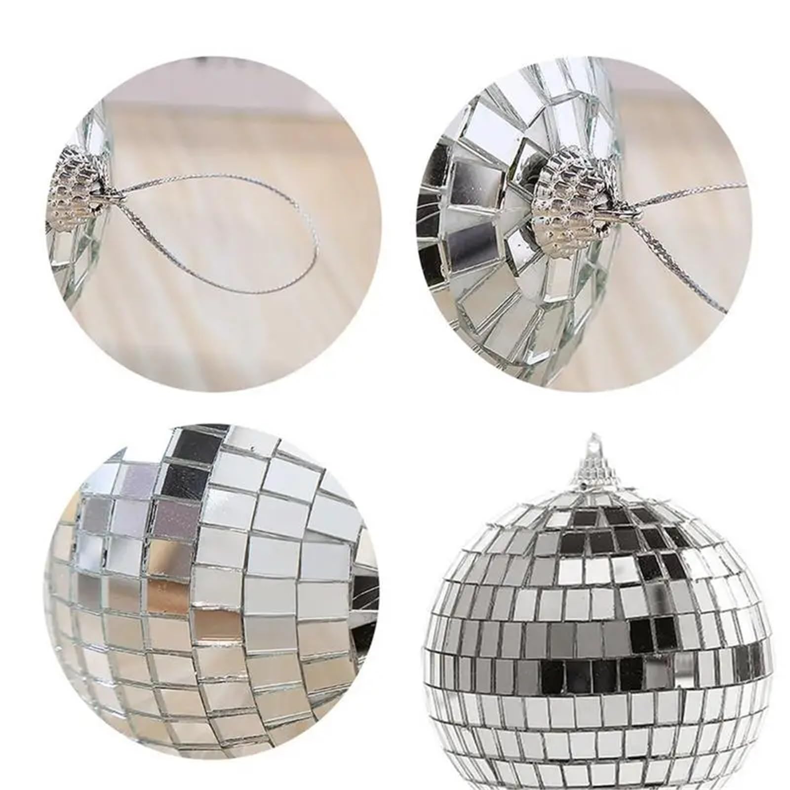 Bola Discoteca Mini bola de discoteca con espejo, luz escenario reflectante giratoria cristal plateado brillante for bodas, fiestas, Navidad, decoración del hogar y KTV(2CM 12 pieces)