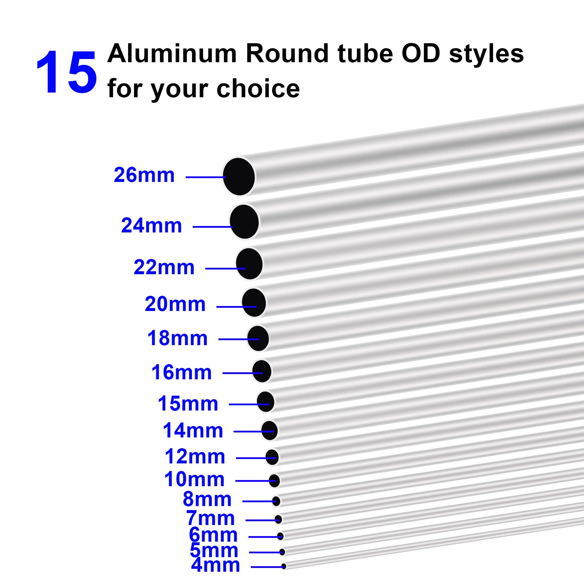 6063 rura aluminiowa 12 mm średnica zewnętrzna x 10 mm ID 1,0 mm grubość ścianki 200 mm długości, aluminiowe okrągłe rury bezszwowe proste rury (3 szt.)