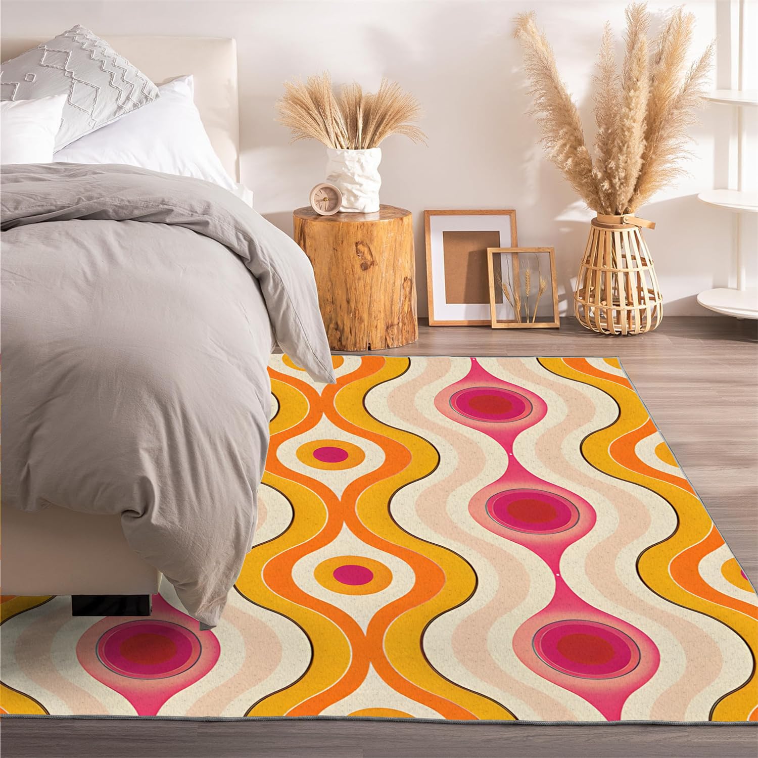 Amazon.com: Seventies Style Rug, Retro Swirl Area Rug 2x3 ft