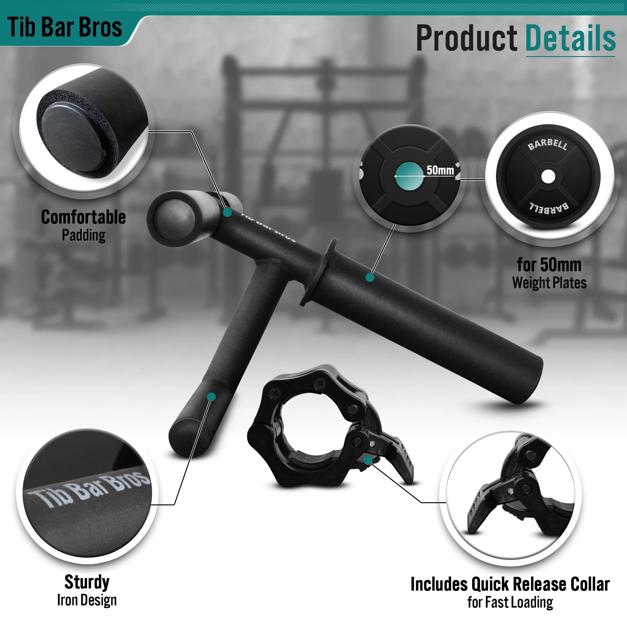 Original Tib Bar Bros – Tib Bar 50mm – Tibialis Trainer do fitnessu piszczeli i ATG kolan Over Toes Guy Training mięśni przeciwtarciowych