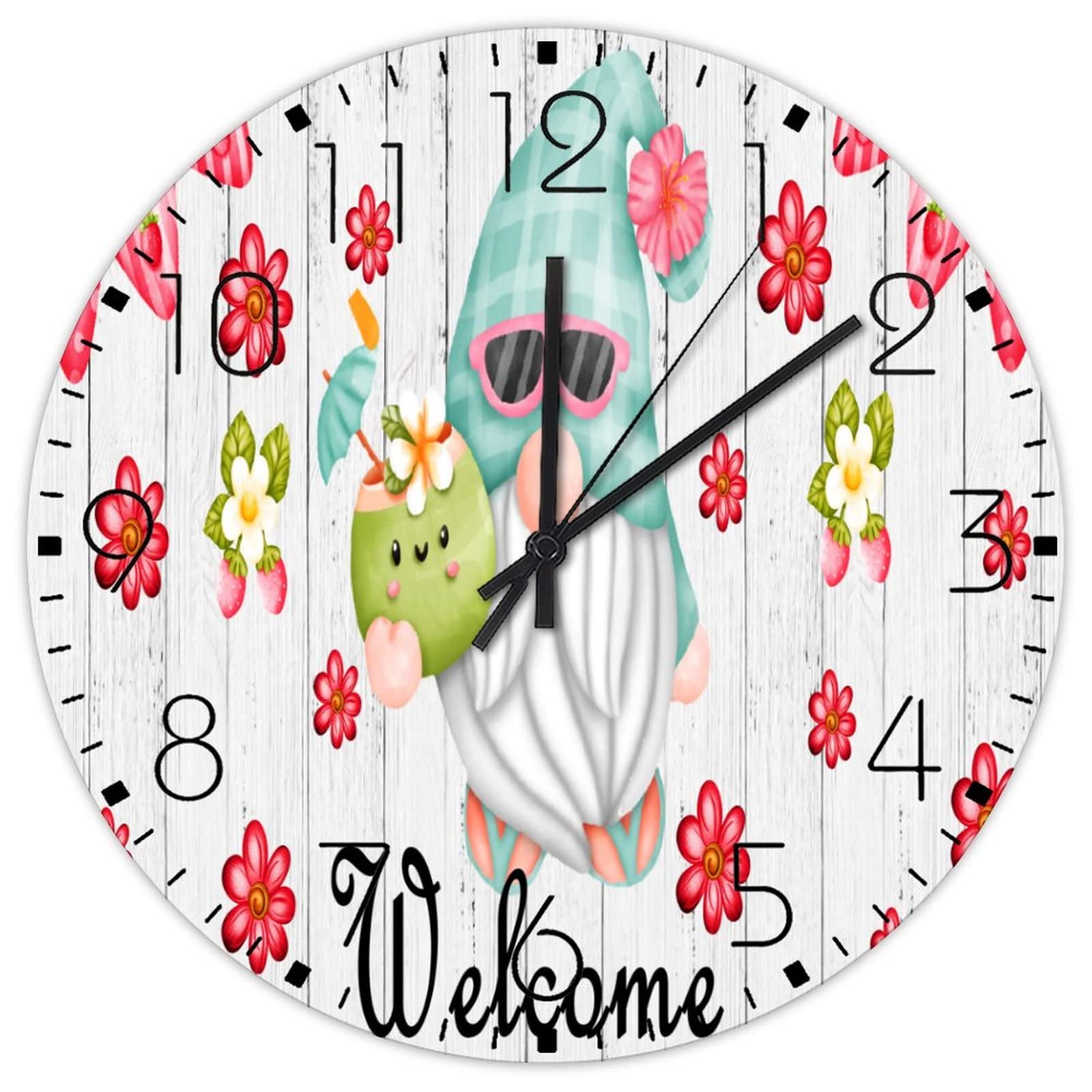 Horloge en bois motif nain pour une ambiance de campagne chaleureuse