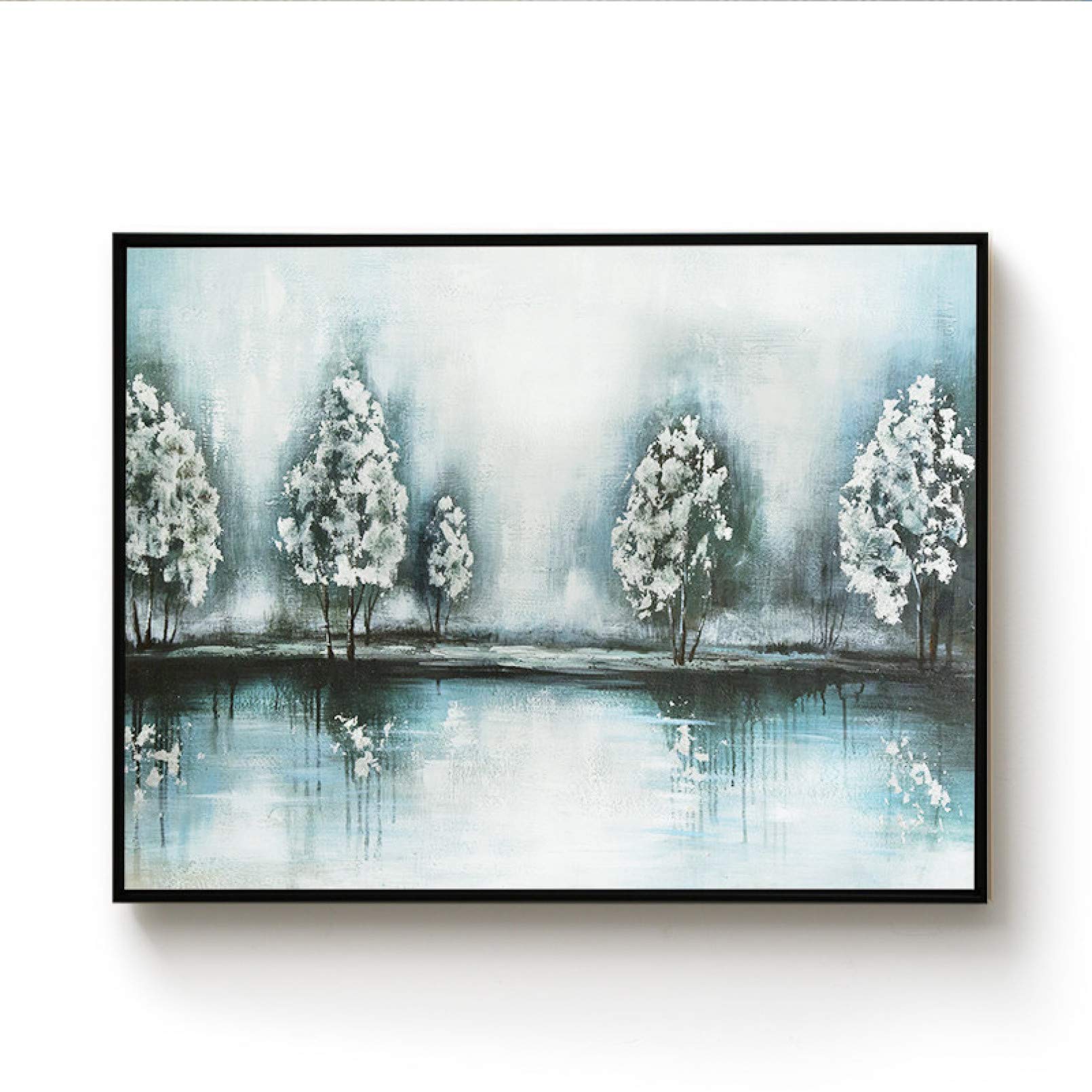 Peinture à l'huile abstraite d'arbres faite main sur toile BAJIE pour salon