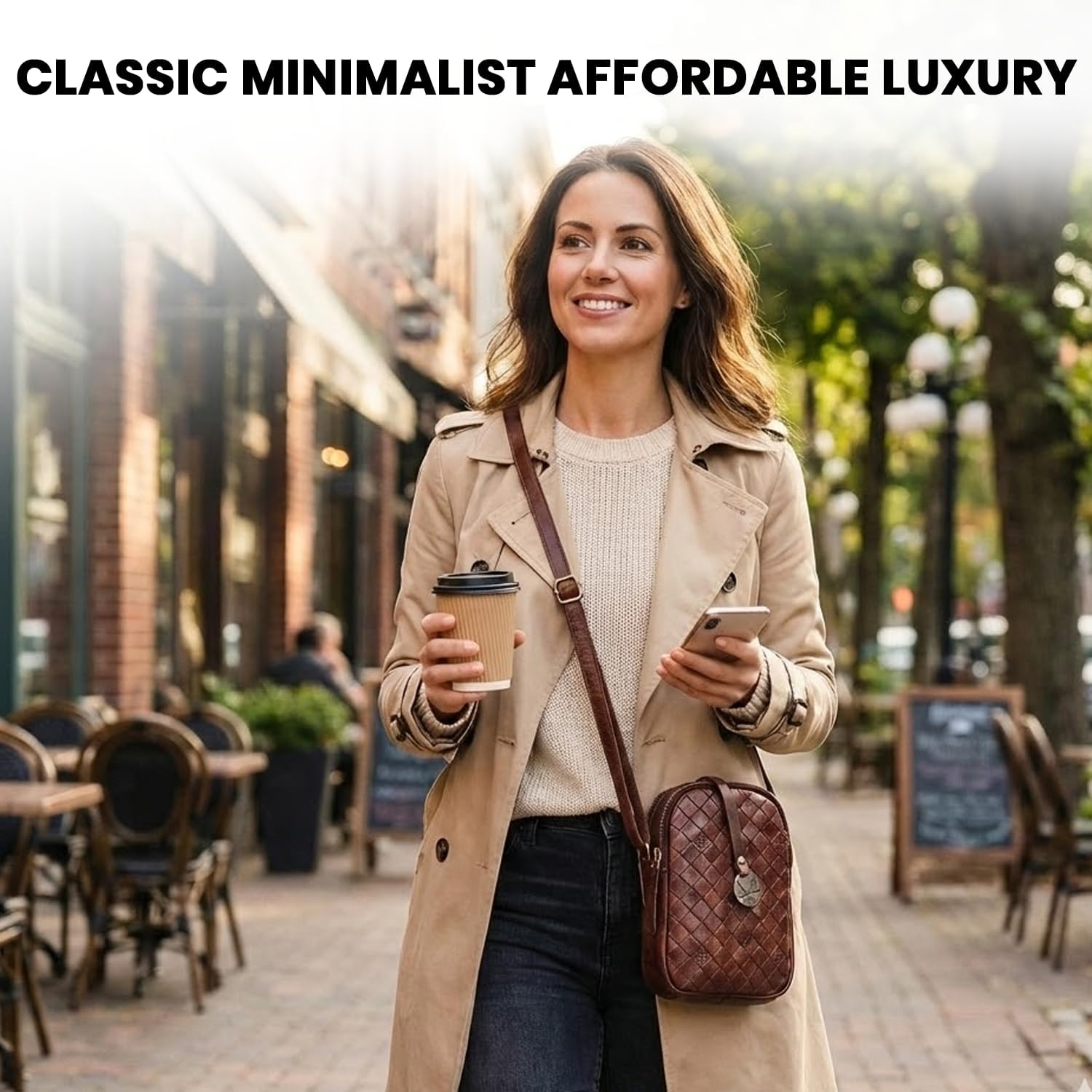 Genuine Leather Small Leather Crossbody Bags For Women Cell Phone Purse With Adjustable & Detachable Strap - Image 7