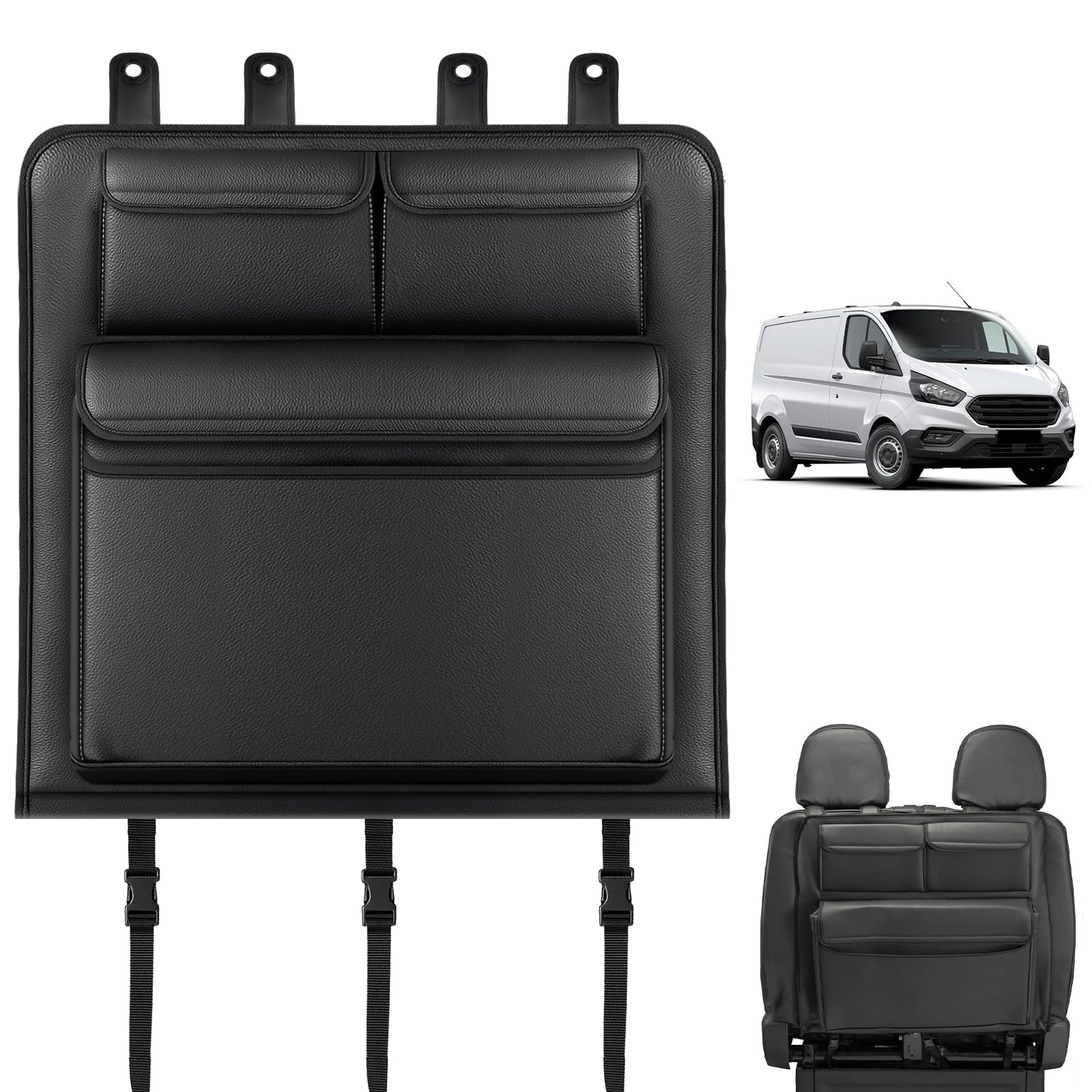 Organizador de Espacio para Asiento Delantero para Ford Transit Custom | Opaltool Organizador para Dos Asientos con Bolsillo Aislante Para Mantener Frío et Calor