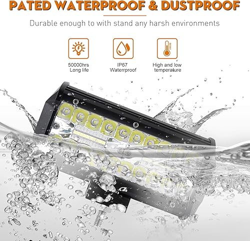 Miniatura 4 de YEEGO DIRECT Barra de luz de 7 pulgadas para camión, luz todoterreno de 240 W, 24000 lm con arnés de cableado (10 pies2 plomos), barra de luz LED