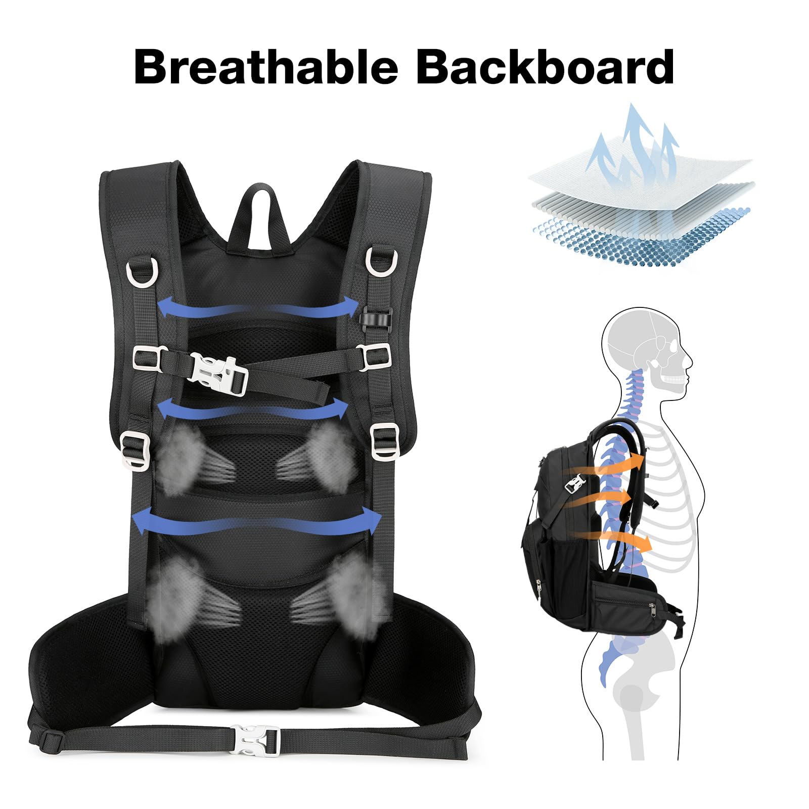 Fahrradrucksack Wasserdicht mit Helmnetz, MTB Rucksack Herren Damen Tagesrucksack, Thermischer Trinkrucksack für Camping Motorrad Wandern Laufen