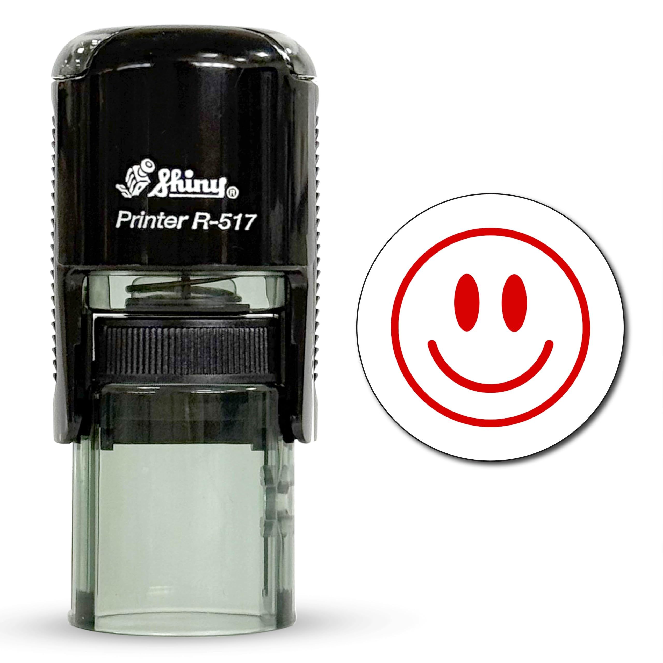 Tampon rond auto-encreur Smiley enseignant pour corriger les cahiers