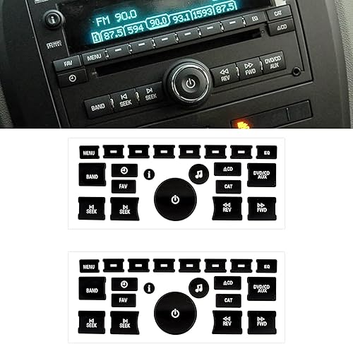 Xotic Tech - Kit de reparación de botón de mando de radio compatible con Chevrolet Silverado Cadillac Escalade Buick Enclave GMC Acadia, botón de