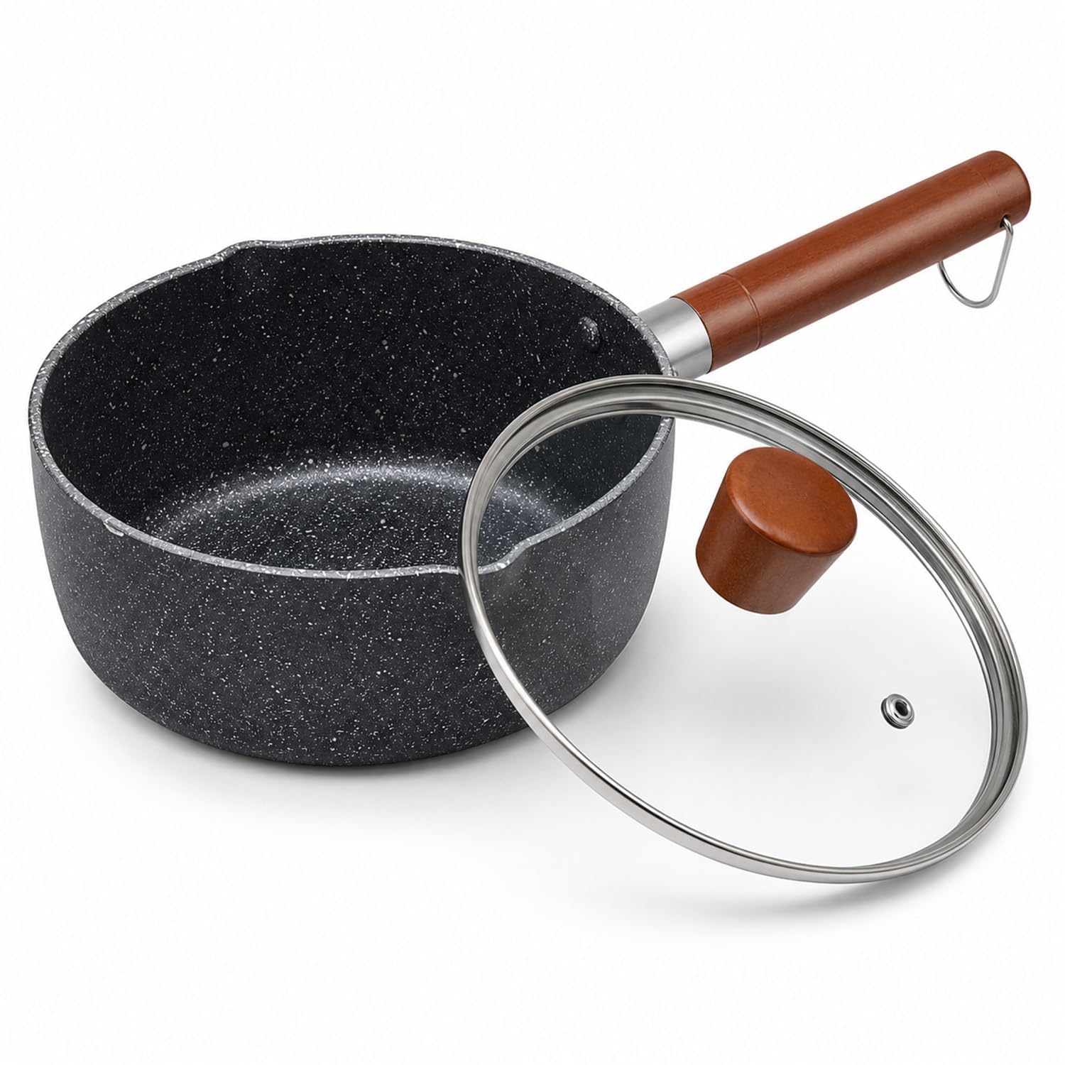 16cm Saucepan, Non Stick Saucepan 1.1L Milk Pan Heating with Lid Sauce Pan
