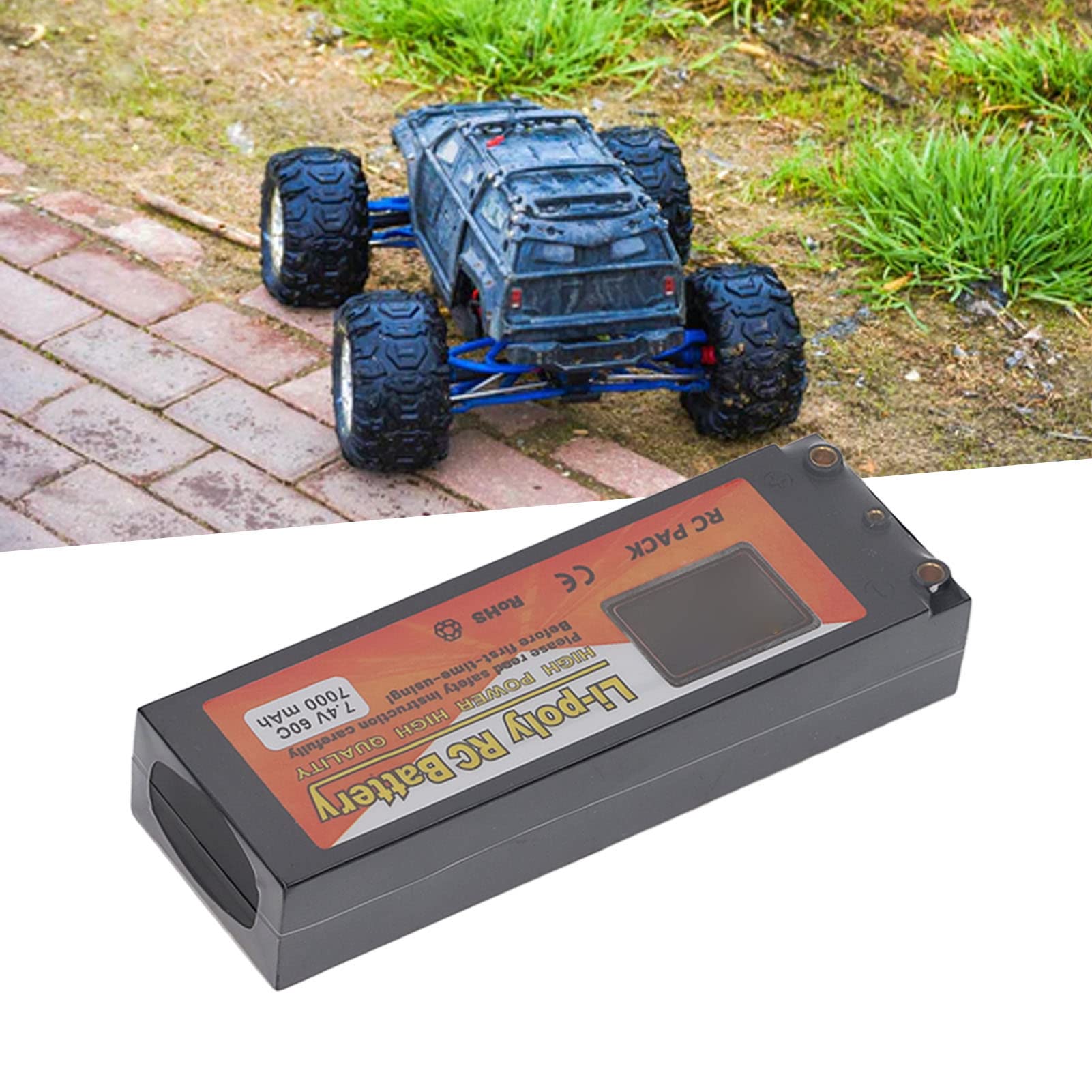 Generic Batteria Li Poly RC Potente Batteria Lipo da 7000 MAh 7,4 V 2S con Spina XT60 per Modello RC, Adatta per Modellismo di Auto 1/10 1/8, capacità Elevata per gli Appassionati di Auto