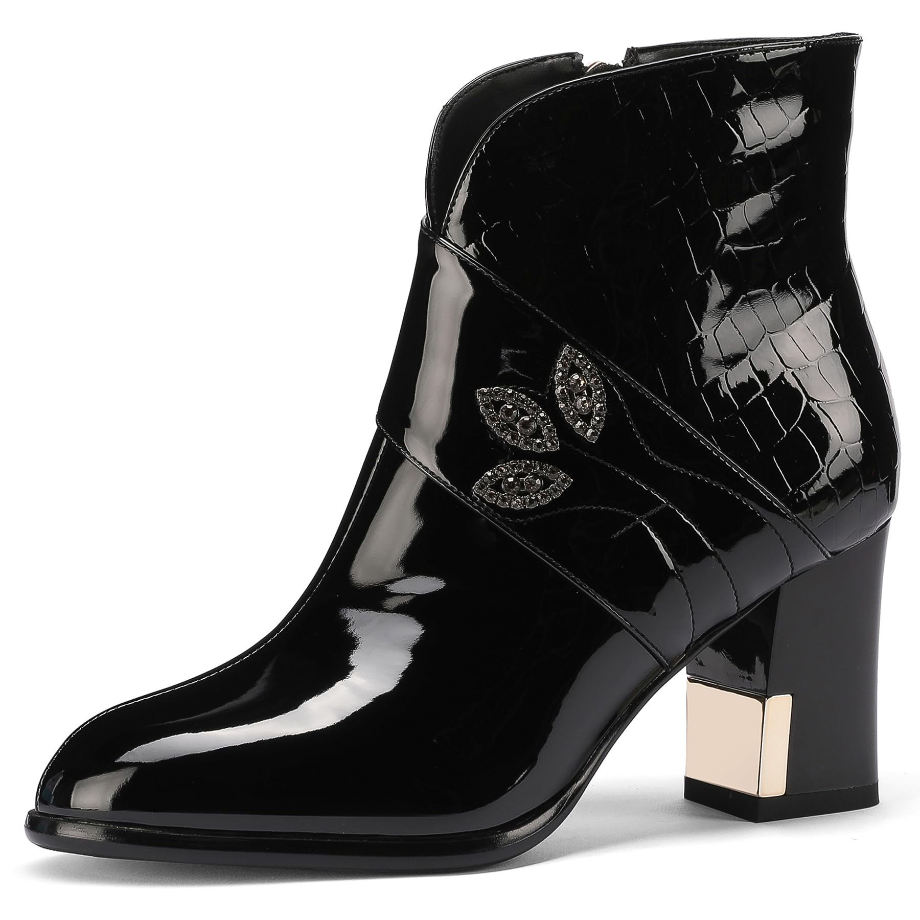 TDD Western Gladiator Boots For Women Winter Ankle Extra Wide Calf Booties Botas Para Mujer Chelsea Leather Chunky Block Dress Combat Warm Lined