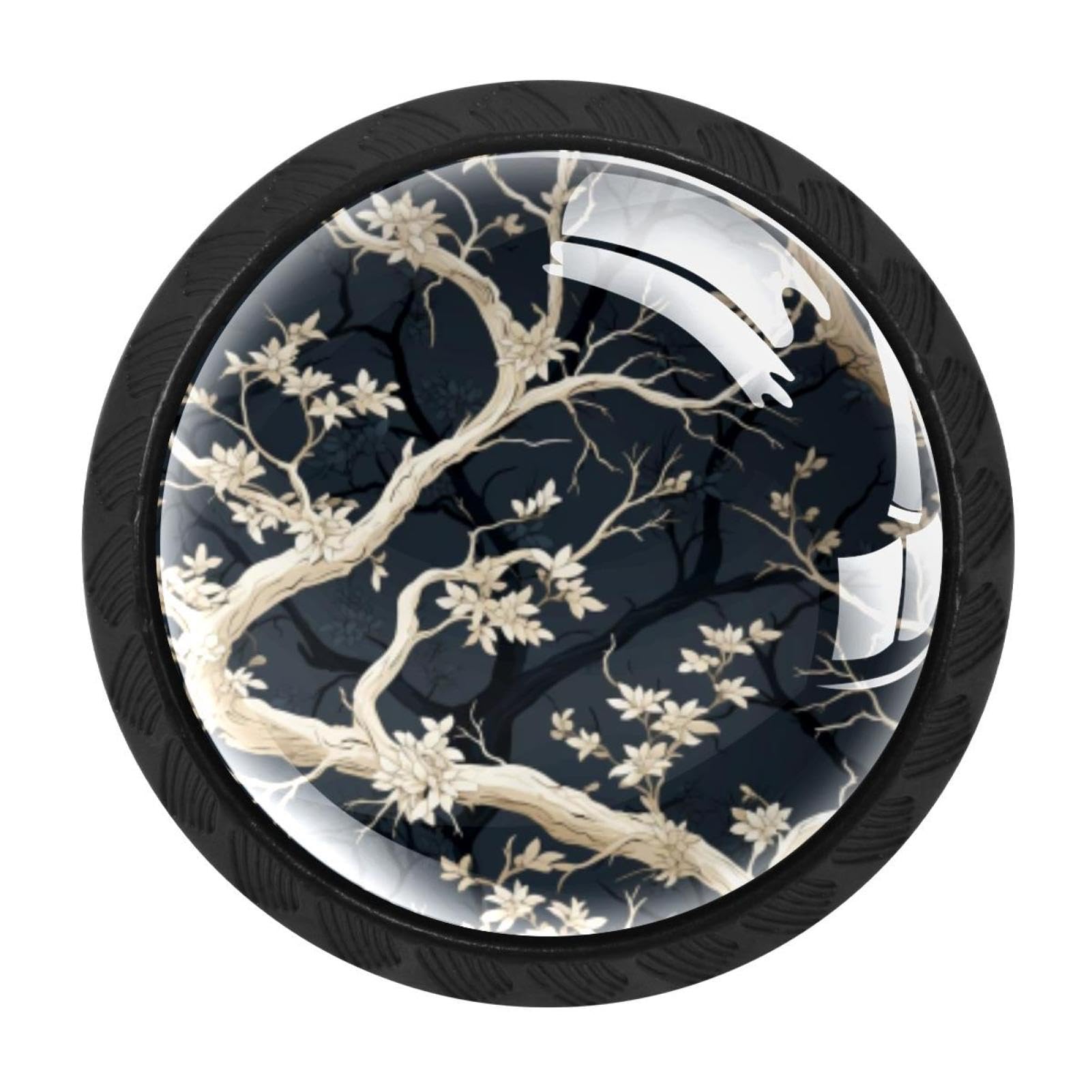 CHENZZZZ 4 Pack Tree Kitchen Cabinet Knobs Drawer Knobs Dresser Knobs Matte Black Zinc Knobs Drawer Pulls Door Knobs Dresser Drawer Handles Knobs for Dresser Drawers