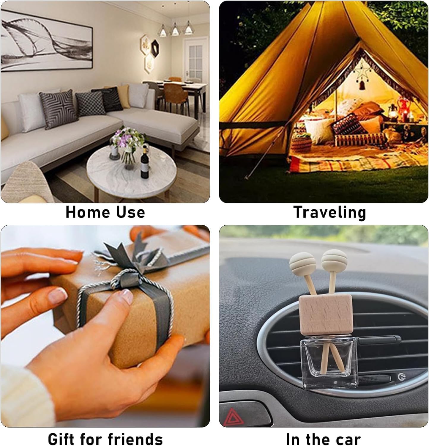 Paquete de 30 ambientadores para coche, 8 ml, transparentes, vacíos, difusor de aceites esenciales, difusor de perfume para coche, botella de cristal con clip de ventilación, tapas de madera