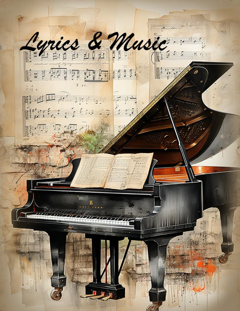 Lyrics and Music Journal: 8.5 x 11 in 100 pages for 16 songs (A star in the making)