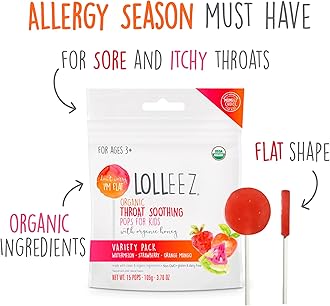 Lolleez Organic Lollipops Variety Pack for Sore Throat Relief - Strawberry, Watermelon & Orange Mango, 30 Total