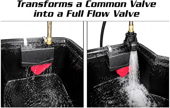 Jobe Valves TranzFormer Float Valve J-TFV | Converts Low-Flow Trough Valves to High-Flow Diaphragm System | Tool-Free Upgrade for Livestock Water Troughs | Swivel GHT Hose Connection