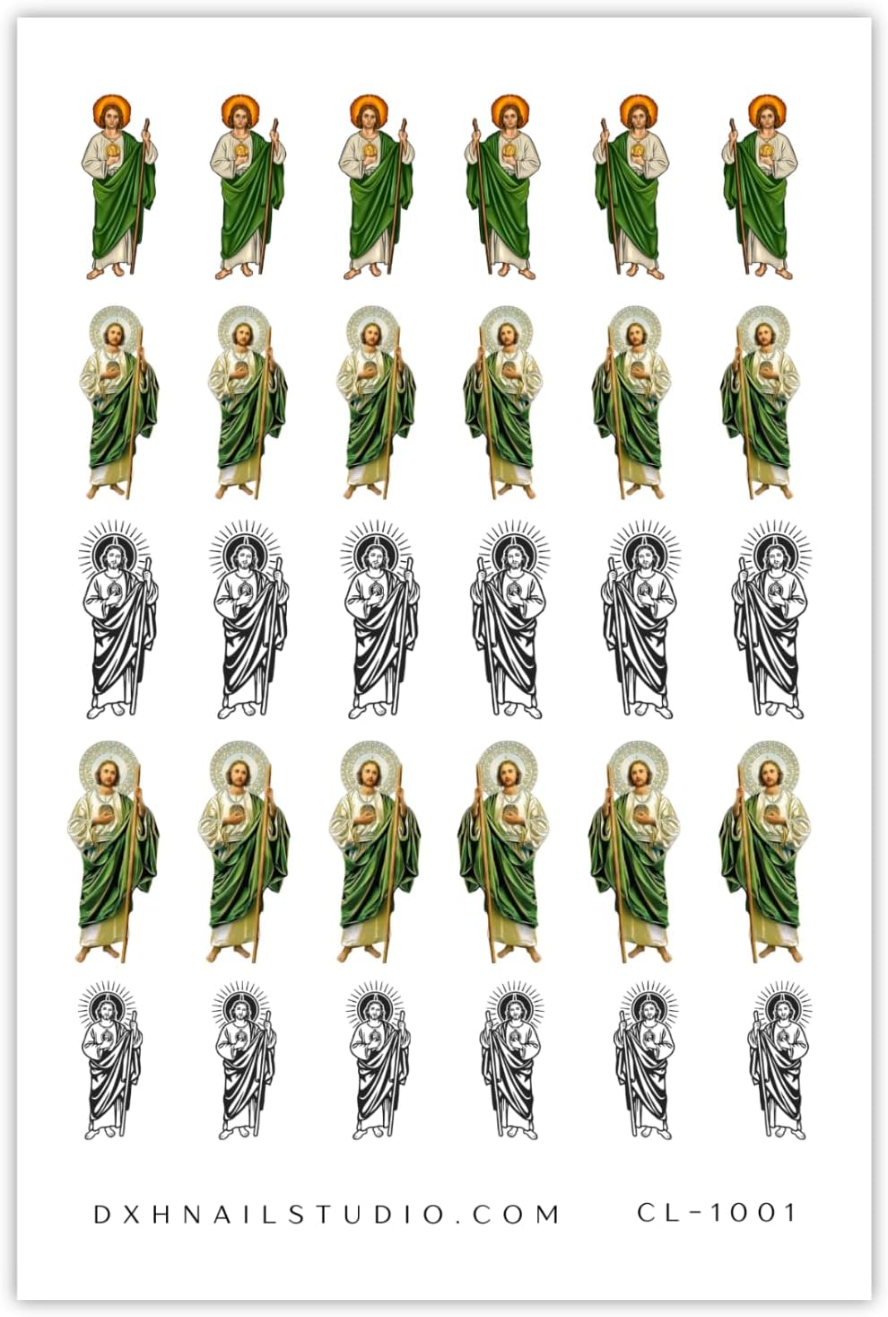 Jude The Apostle San Judas Tadeo Nail Decals Water Transfer Nail Art Manicure Accessories image 2