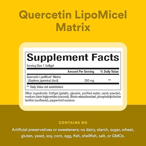 Vista 13 de Natural Factors, Quercetina LipoMicel Matrix para una absorción superior, gel, 60