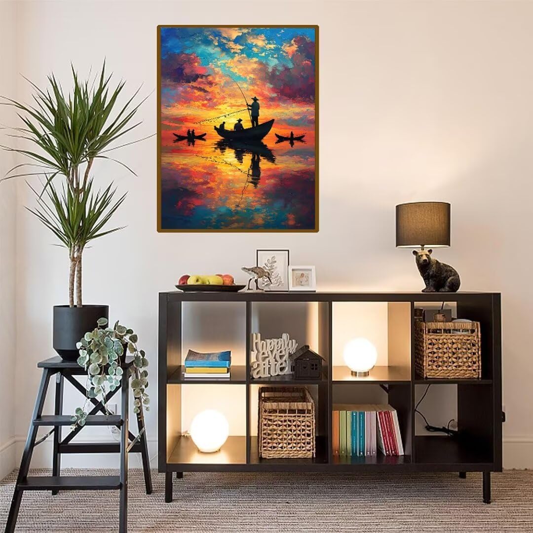 Diamond Painting Pintura al óleo de barco Pintura Diamante Adultos, Diamond Painting Niños, DIY Cuadros de Diamantes Kit Adultos, para Navidad Decoración de La Pared Del Hogar Regalos 100x150cm t-4367
