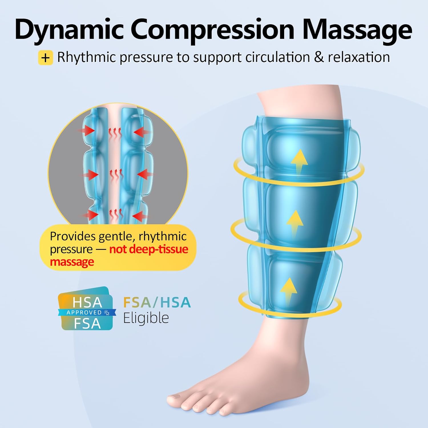 Comfytemp Cordless Calf Massager for Circulation and Pain Relief, FSA Eligible HSA Portable Leg Massage with Heat and Compression, Birthday Gift for Men Women Seniors, Recovery for RLS, Edema, Muscles - Image 3