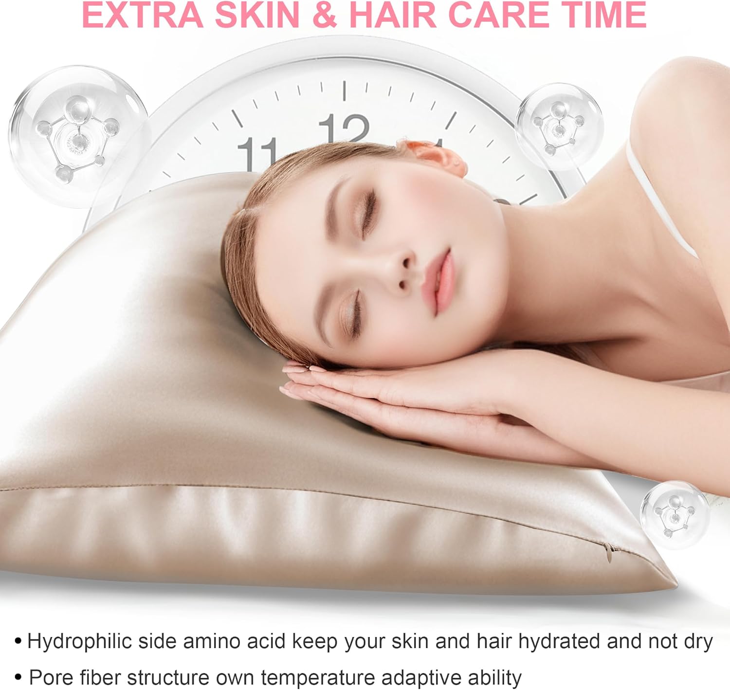 Mulberry Silk Pillow Cases Standard Size with Hidden Zipper, Ultra Smooth and Soft Breathable Cooling Silk Satin Pillowcase for Hair and Skin, Gifts for Women Men (Champagne, 20x26 Inches, 1 Pack) 2 71 kYhtGKLL. AC SL1500