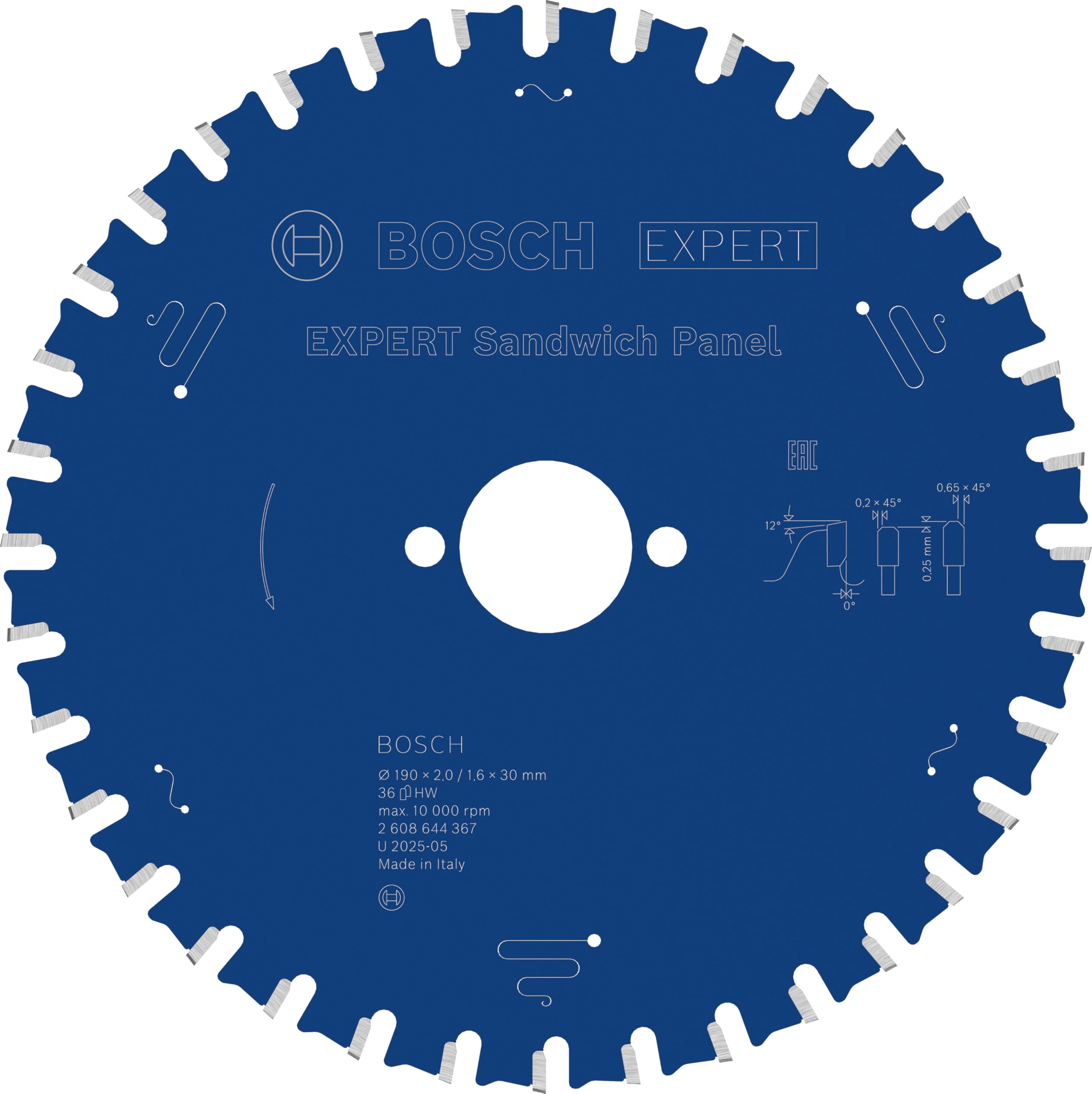 Bosch 2608644367 Expert Circular Saw Blade 190x30x1.6mm 36 Teeth