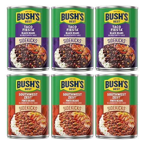 Bush's Best Frijoles Horneados, Sidekicks Paquete Variado, Frijoles Pintos Southwest Zest (15 oz), Frijoles Negros Taco Fiesta (15.1 oz) (3 de cada