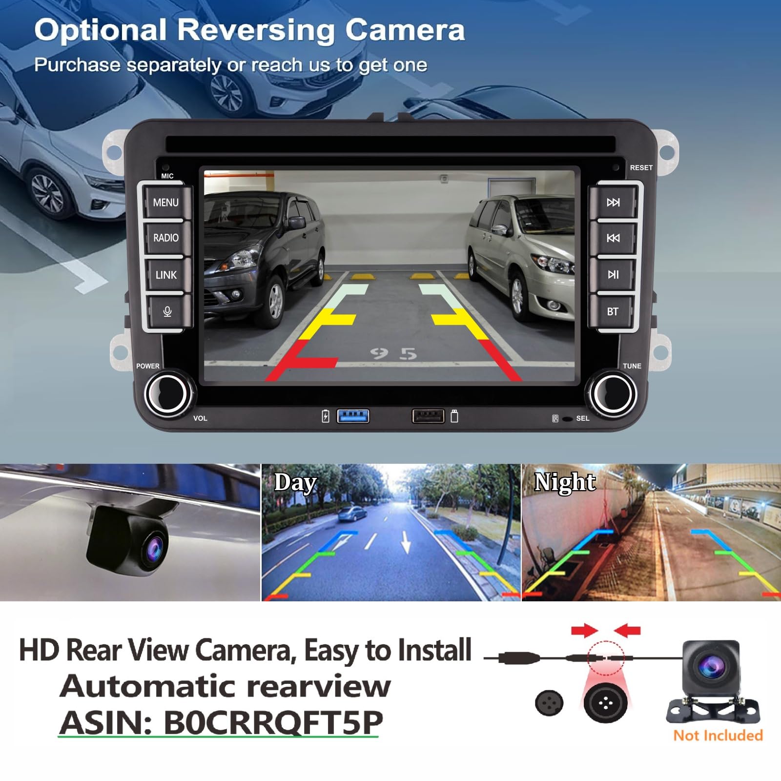 Autoradio per Golf 5/Golf 6, Schermo Touch da 7 Pollici con Wireless CarPlay & Android Auto, Plug and Play, Bluetooth/AM/FM/SWC/DSP/Mirror Link per VW T5, Polo 5, Passat, Skoda, Jetta, Toura