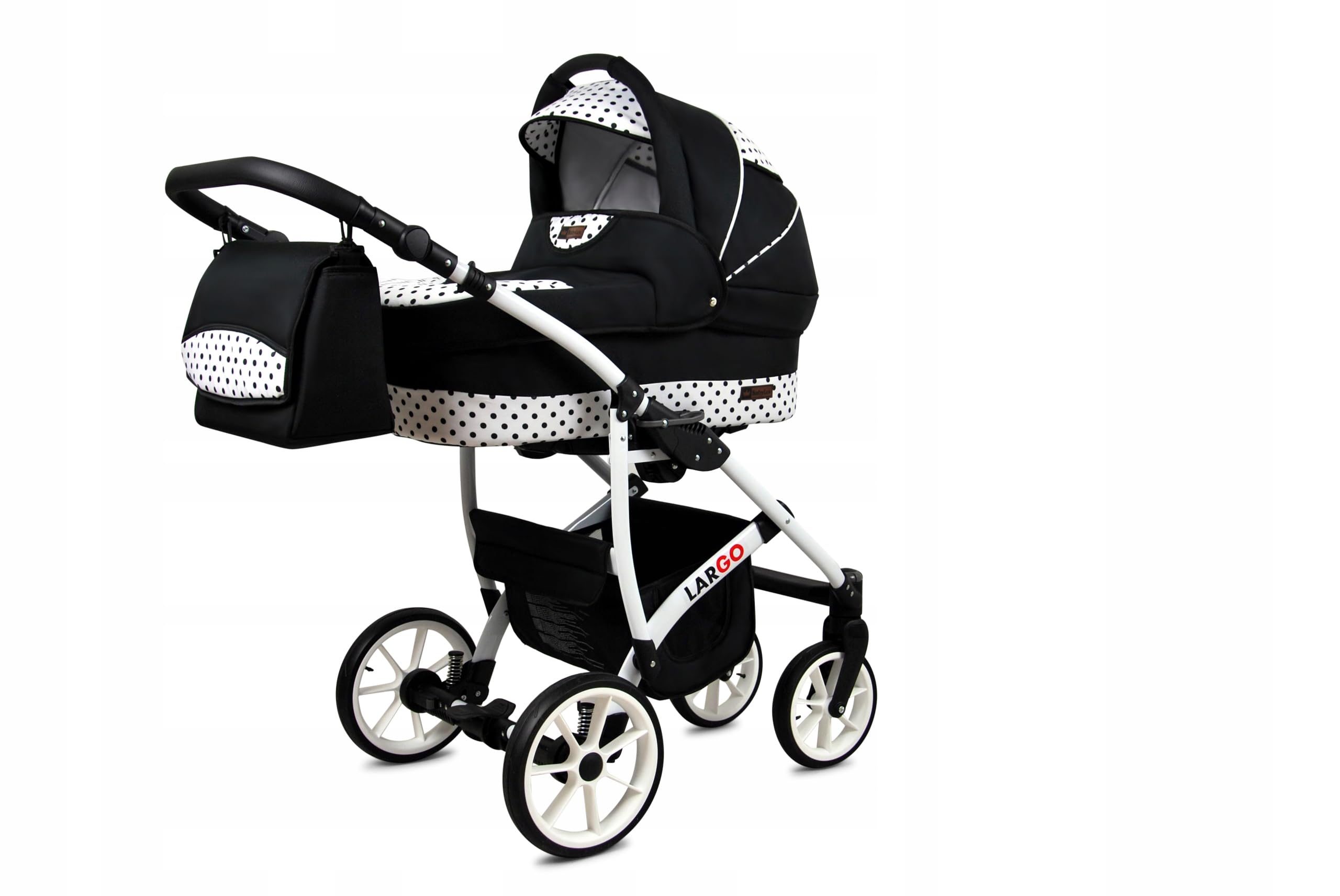 BabyLux® Kinderwagen Set 3 in 1 - Largo - incl. Babywanne, Buggy Sportsitz, Auto-Babyschale - Autositz - Kinderwagenset - Kombikinderwagen mit Wickeltasche, Regenschutz usw.