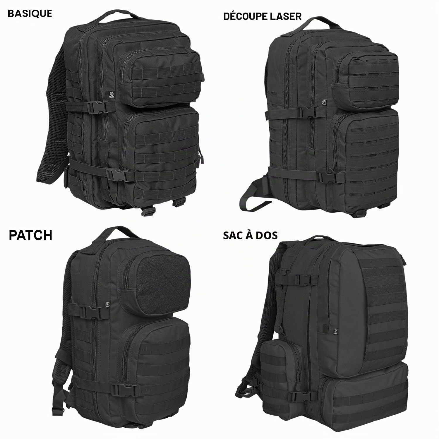 Brandit US Cooper Sac à Dos - Noir, Basic / 50 Litre