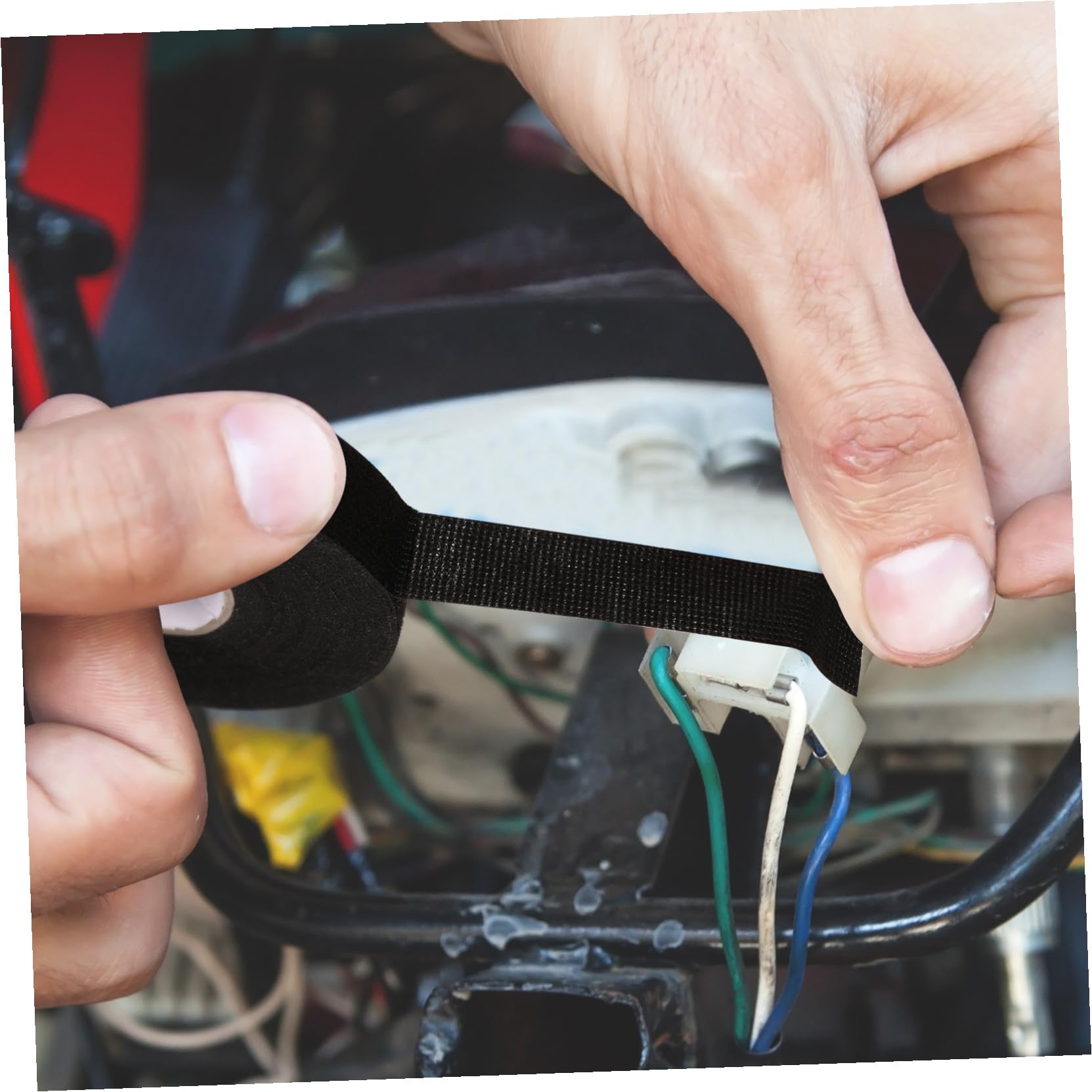 IMIKEYA 5 rollos Cinta para Arnés de Cableado Automotriz Resistente al Calor Adhesiva y Aislante Cinta Poliéster Flexible para Reducción de Ruido y Protección Eléctrica Paquete