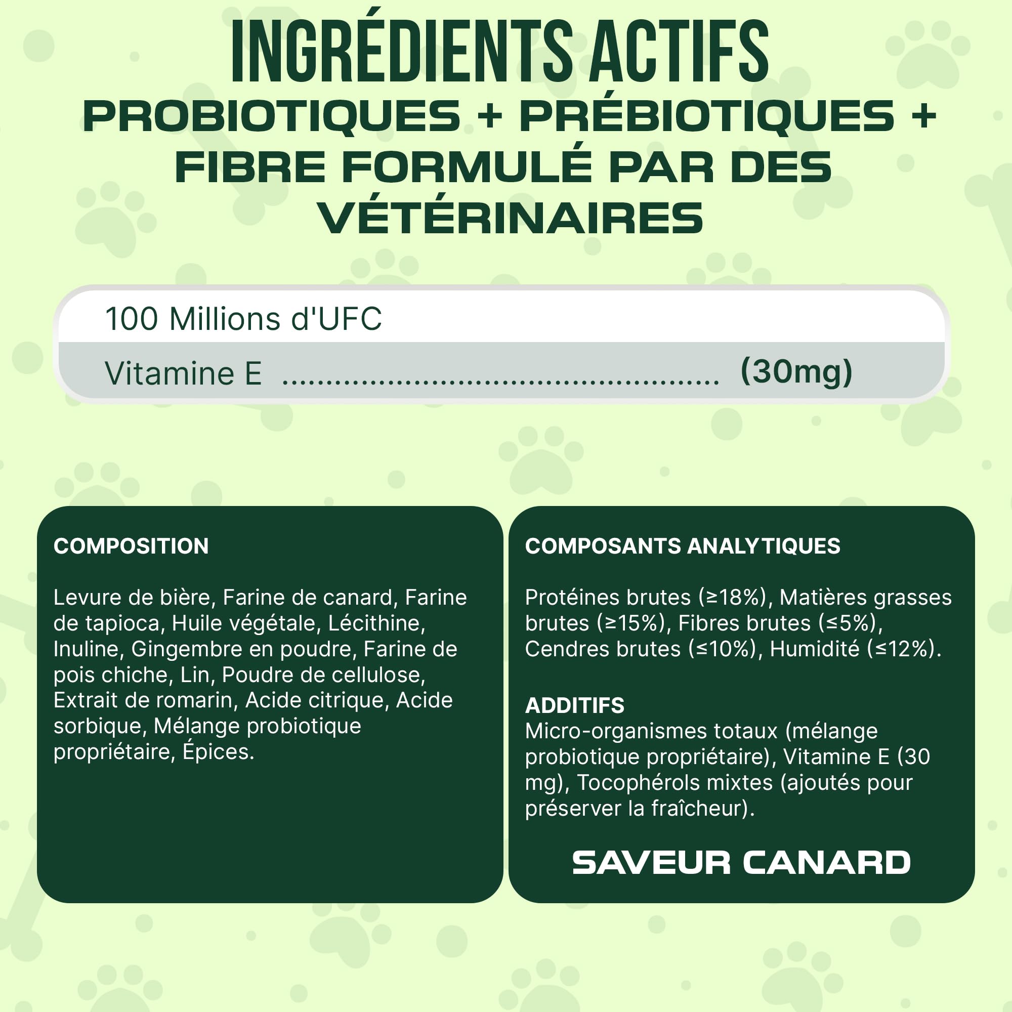 Probiotique Chien, 150 bouchées, 100% Naturel + Prébiotiques et Fibres, Flore Intestinale et Digestion – Diarrhée, Gaz, Vomissements – Soutien Immunitaire, Prévient Maladies, Formule Vétérinaire