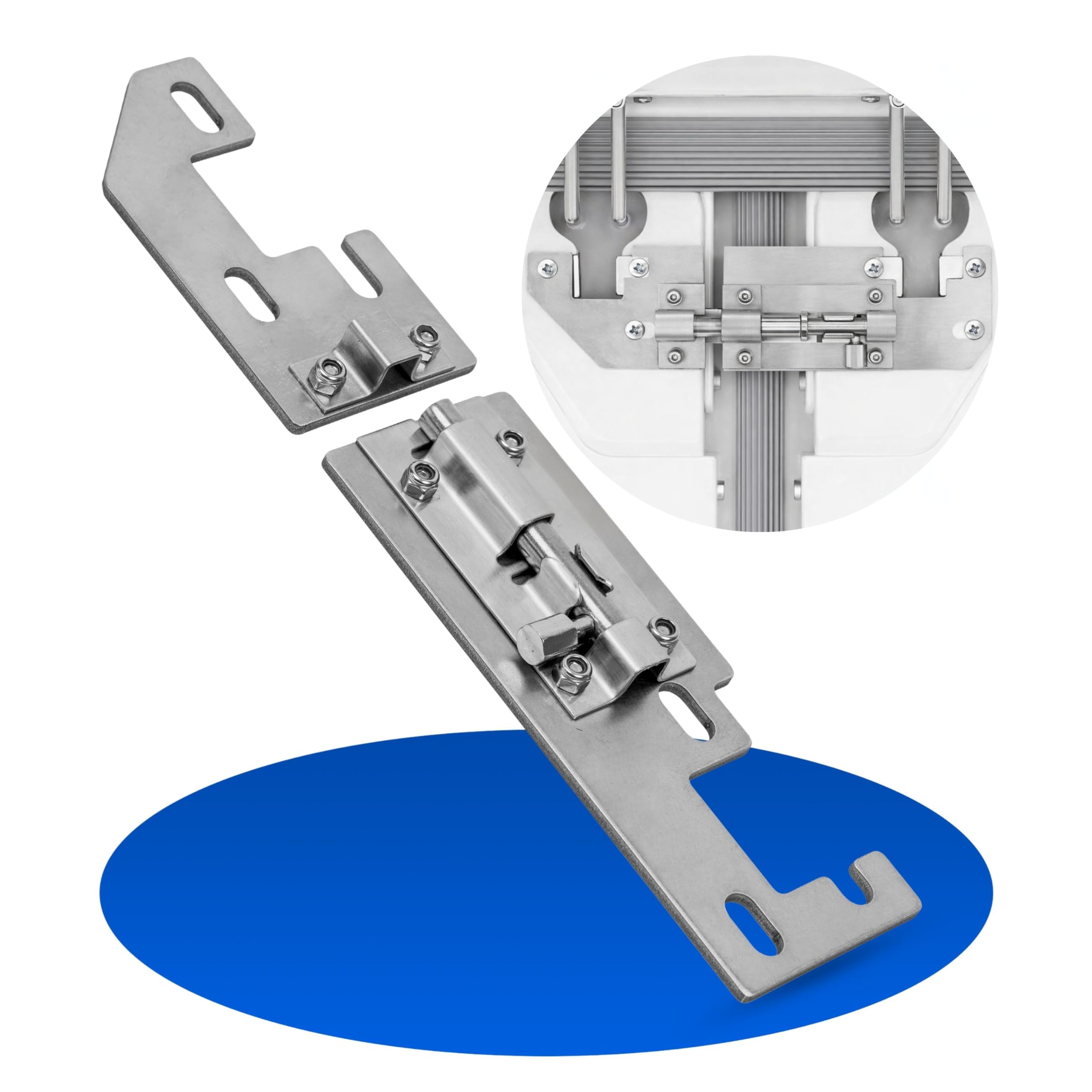 Hecktürverriegelung für H1/H2 Dach, kompatibel mit FIAT Ducato, Citroën Jumper/Relay, Peugeot Boxer, ab Baujahr 2006, Einbruchschutz Wohnmobil, Hecktür Schloss zum Nachrüsten, Prick Stop Lock