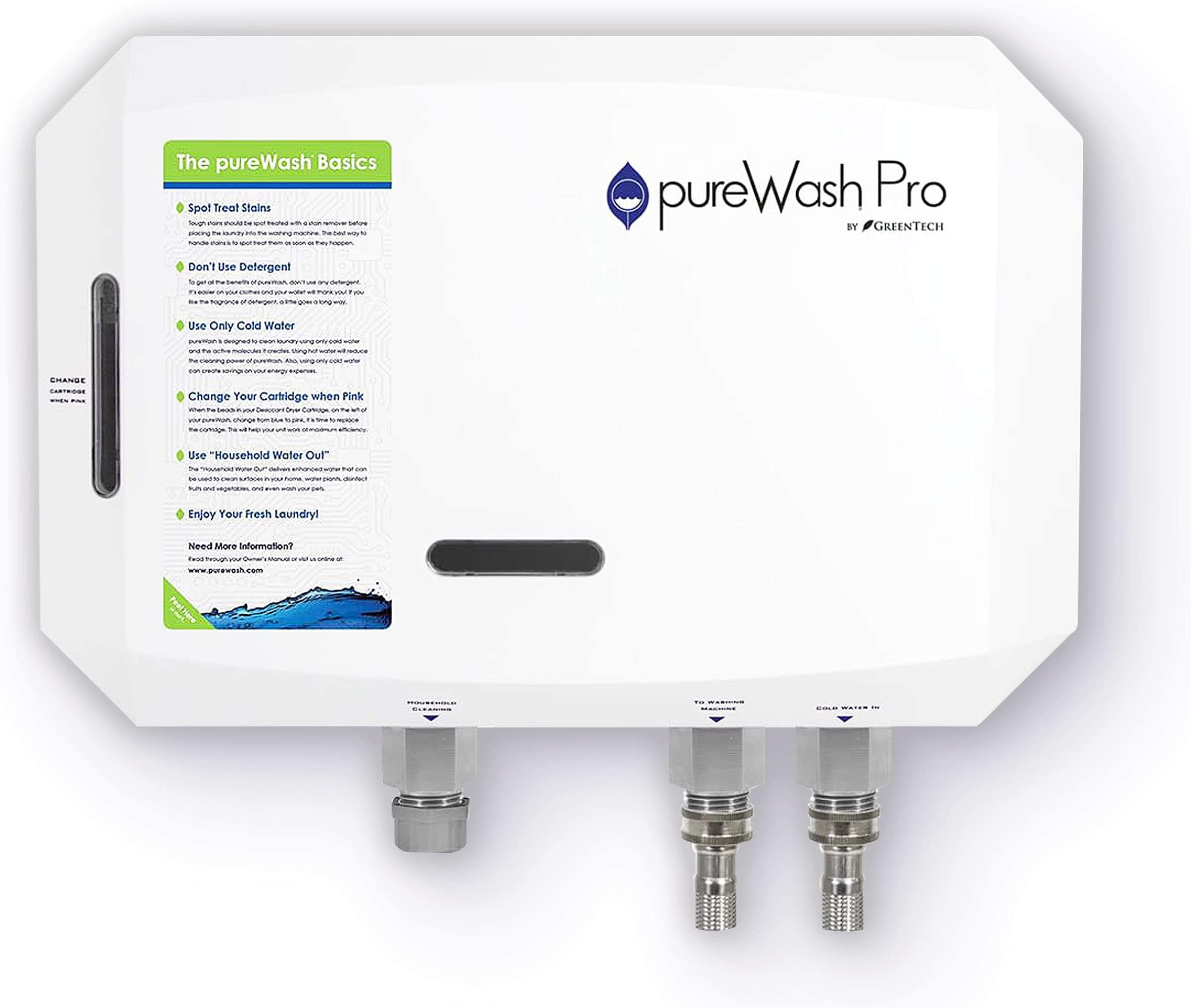 Greentech Environmental pureWash Pro X2 Detergent-Less Laundry System - Ozone Generator for Washing Machines