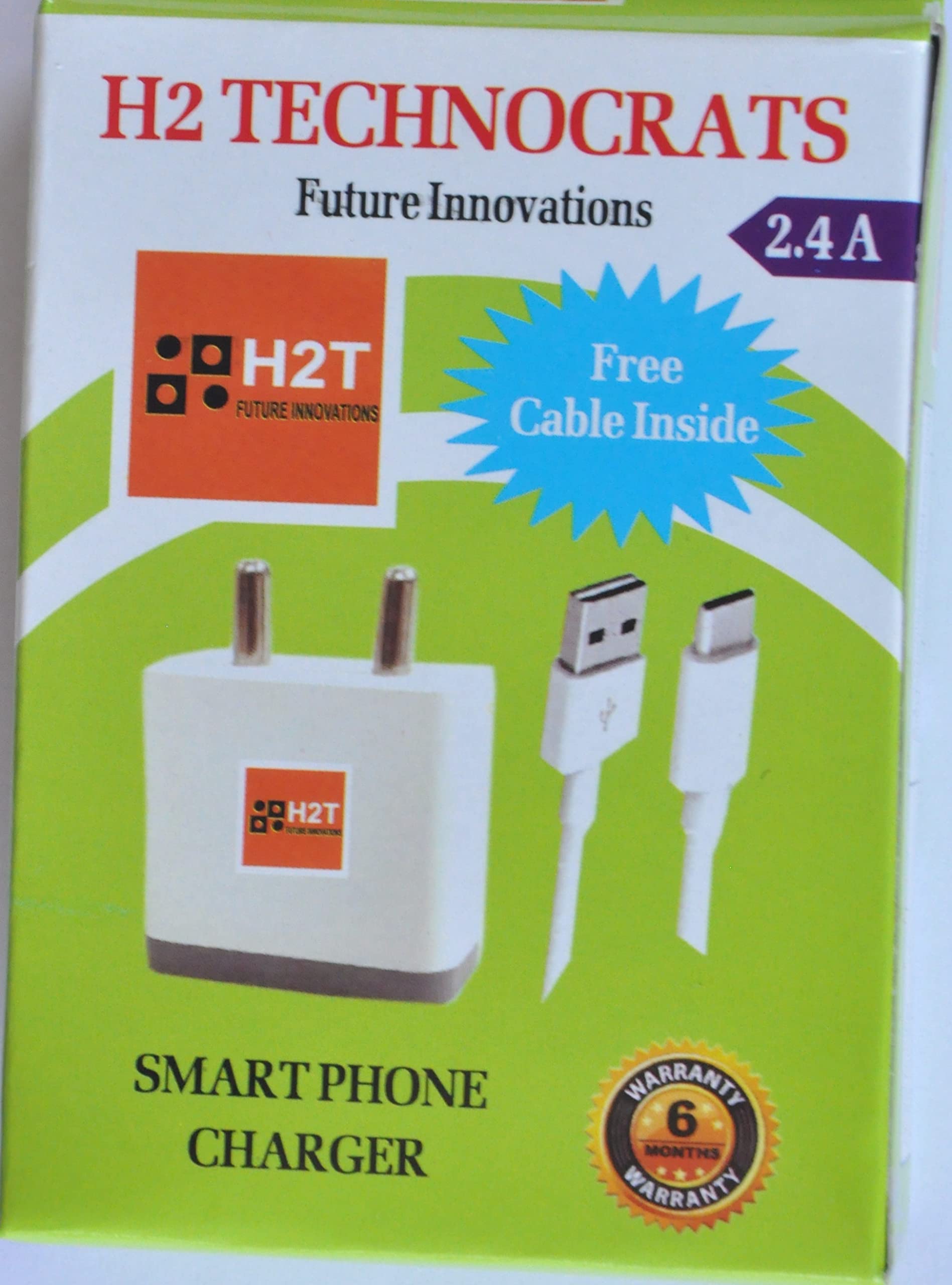 H2T Single Port Charger Along with The Cable Compatible for All Devices (Type B)