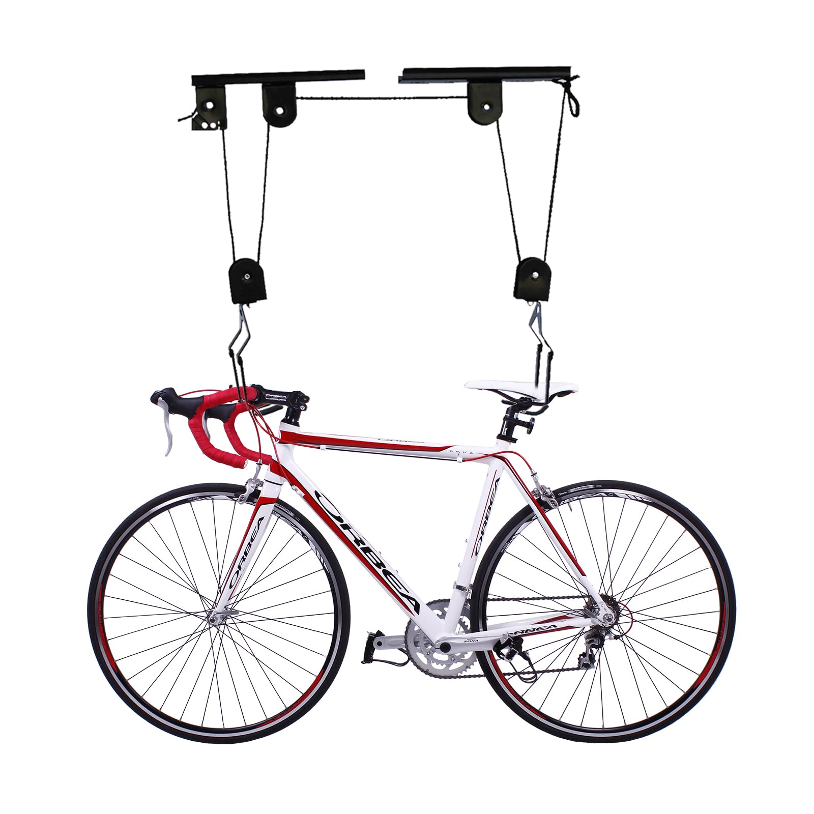 Stojak na rower, uchwyt sufitowy do rowerów i rowerów elektrycznych, nośność: 60 kg, zawieszenie rowerowe, zestaw wieszaków na ubrania do garażu