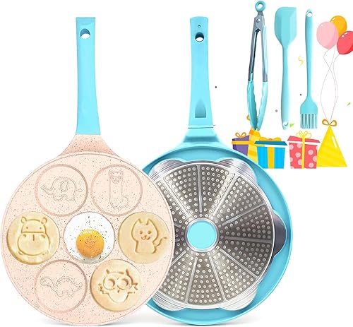 Mini máquina para panqueques, sartén antiadherente para huevos, plancha de desayuno, mini sartén para panqueques fritos para niños, molde para