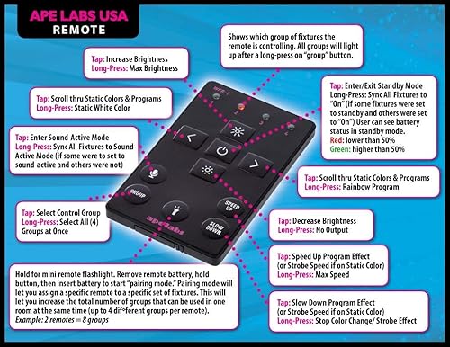 Miniatura 4 de Ape Labs Can SE TourPack (12 piezas) – Hecho en Alemania, luz de efecto inteligente profesional, luz vertical única, funciona con pilas con DMX