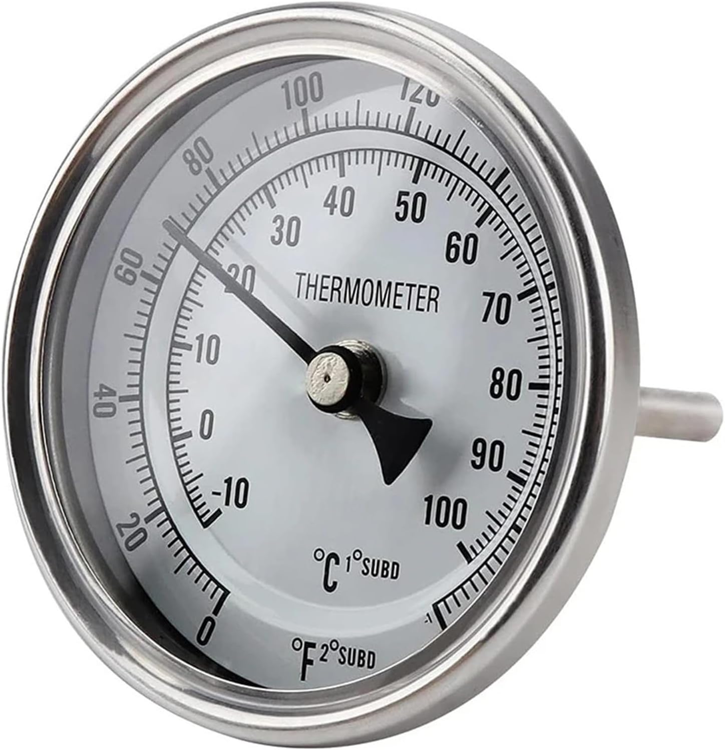 Wires and Cables 1/2 NPT Bi-Metal Thermometer with Mounting Assembly 3" Inch Dial Weldless Thermometer for Homebrew Kettle 0~220F Stainless Steel Wires and Cables