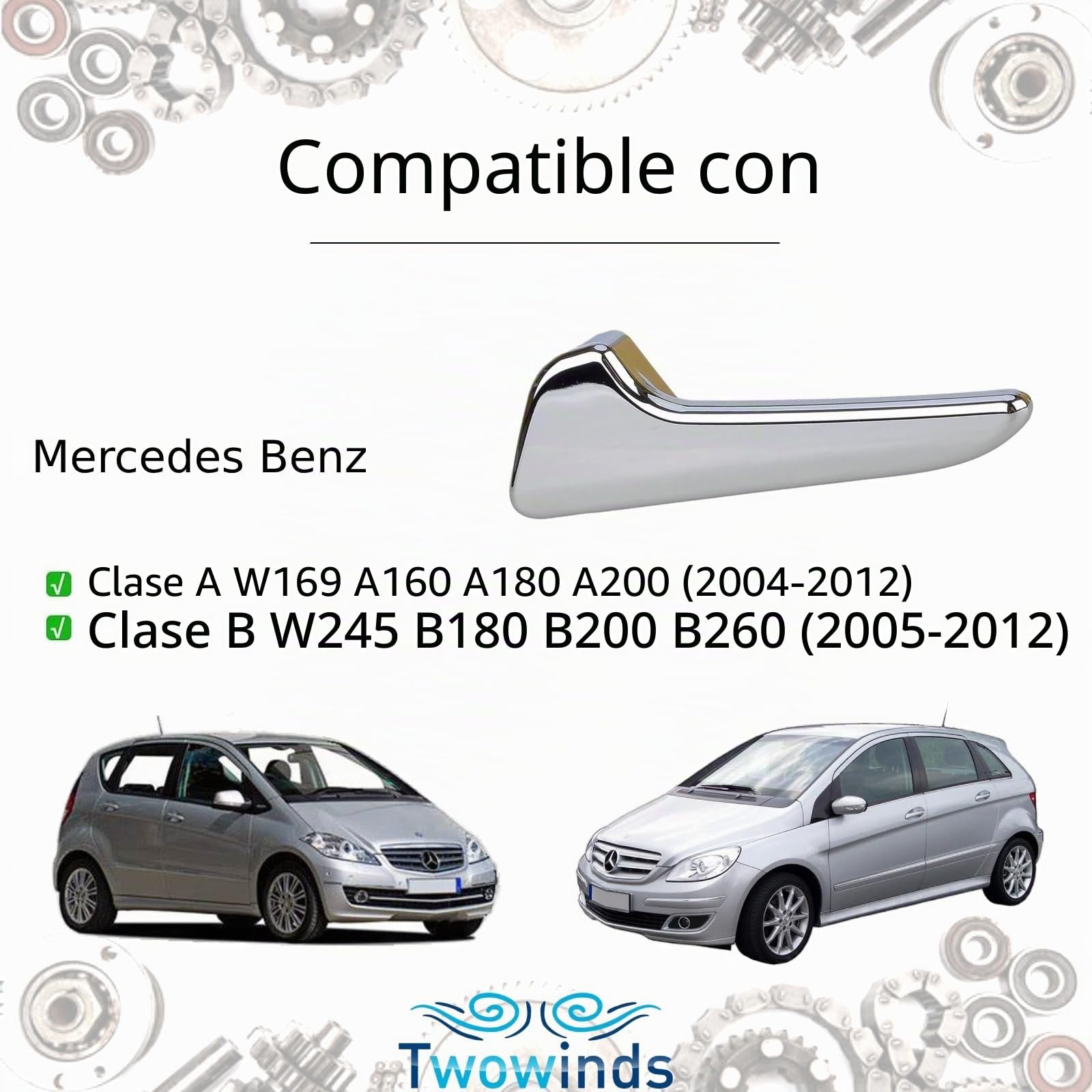 Twowinds Manilla Interior 1697600961 Compatible con Mercedes - Izquierda