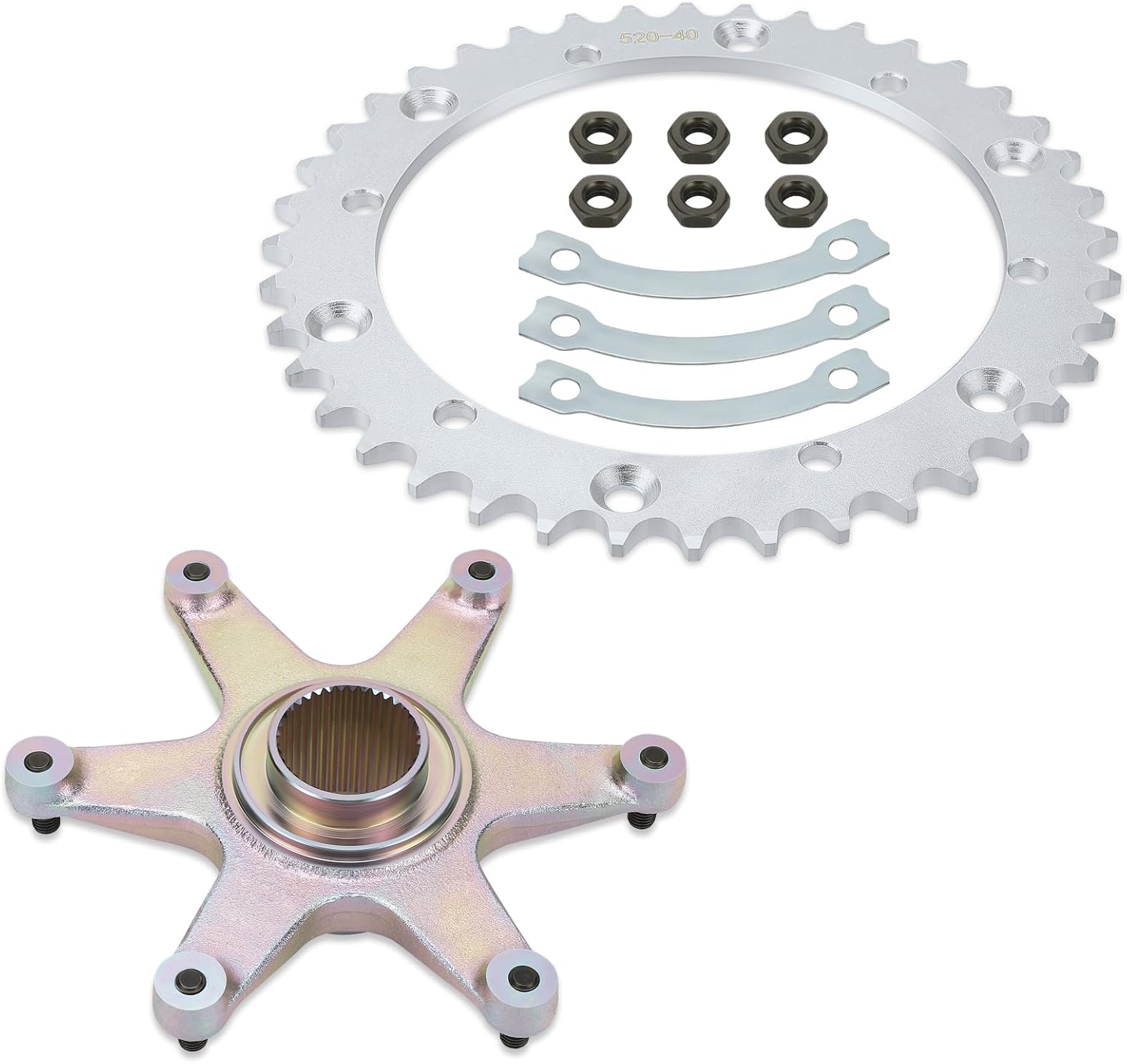 M MATI Rear Axle Sprocket & Mount Hub Collar Holder Kit for Yamaha Raptor 660 2001-2005 YFM660R